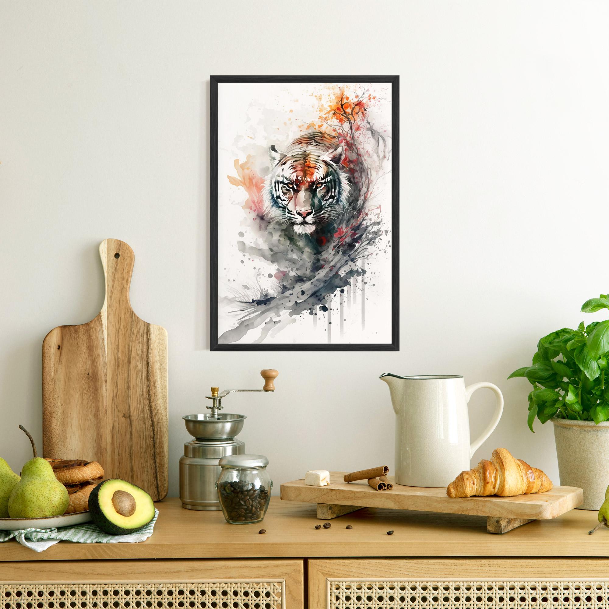 Poster Înrămat Beautiful Tiger Art mockup 8