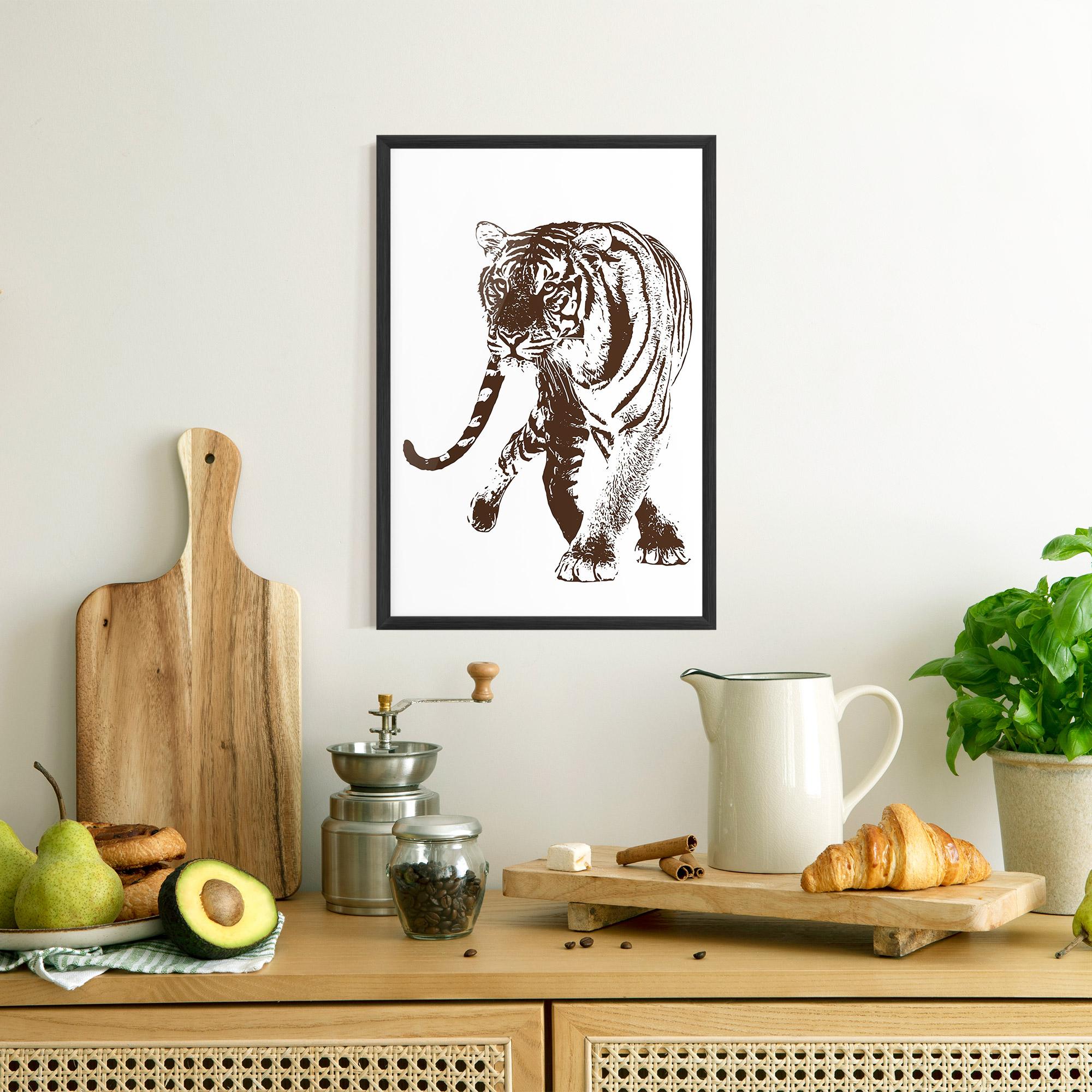 Poster Înrămat Brown Line Tiger mockup 8