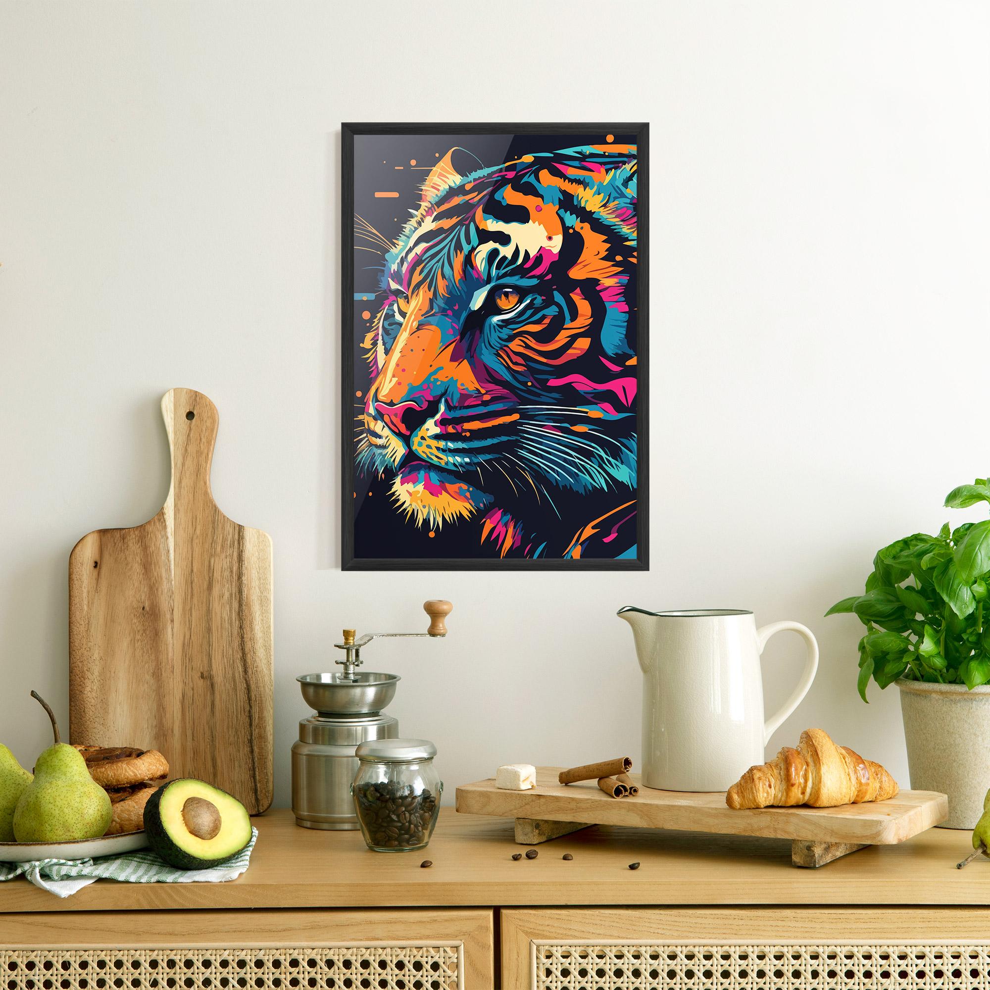 Poster Înrămat Colorful Tiger mockup 8