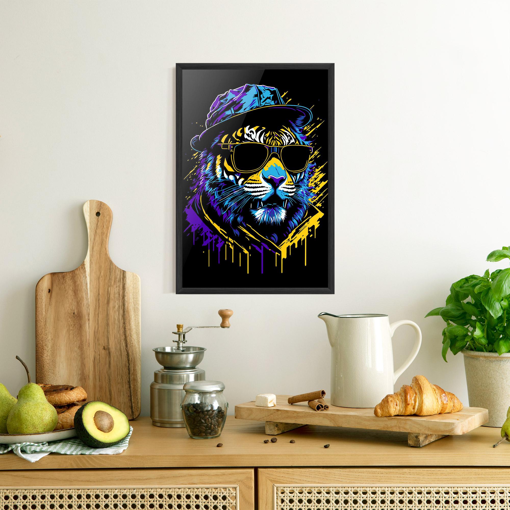 Poster Înrămat Glasses Tiger mockup 8