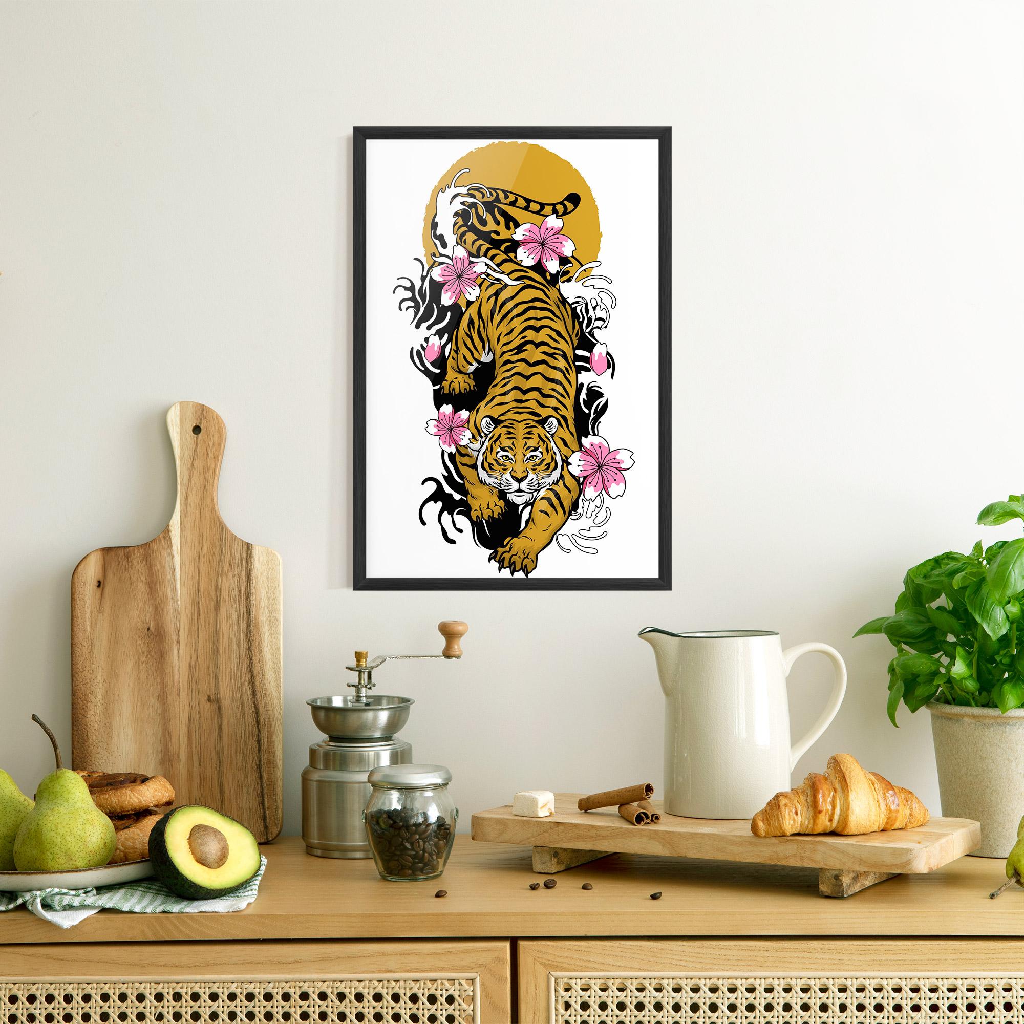 Poster Înrămat Japanese Style Tiger mockup 8