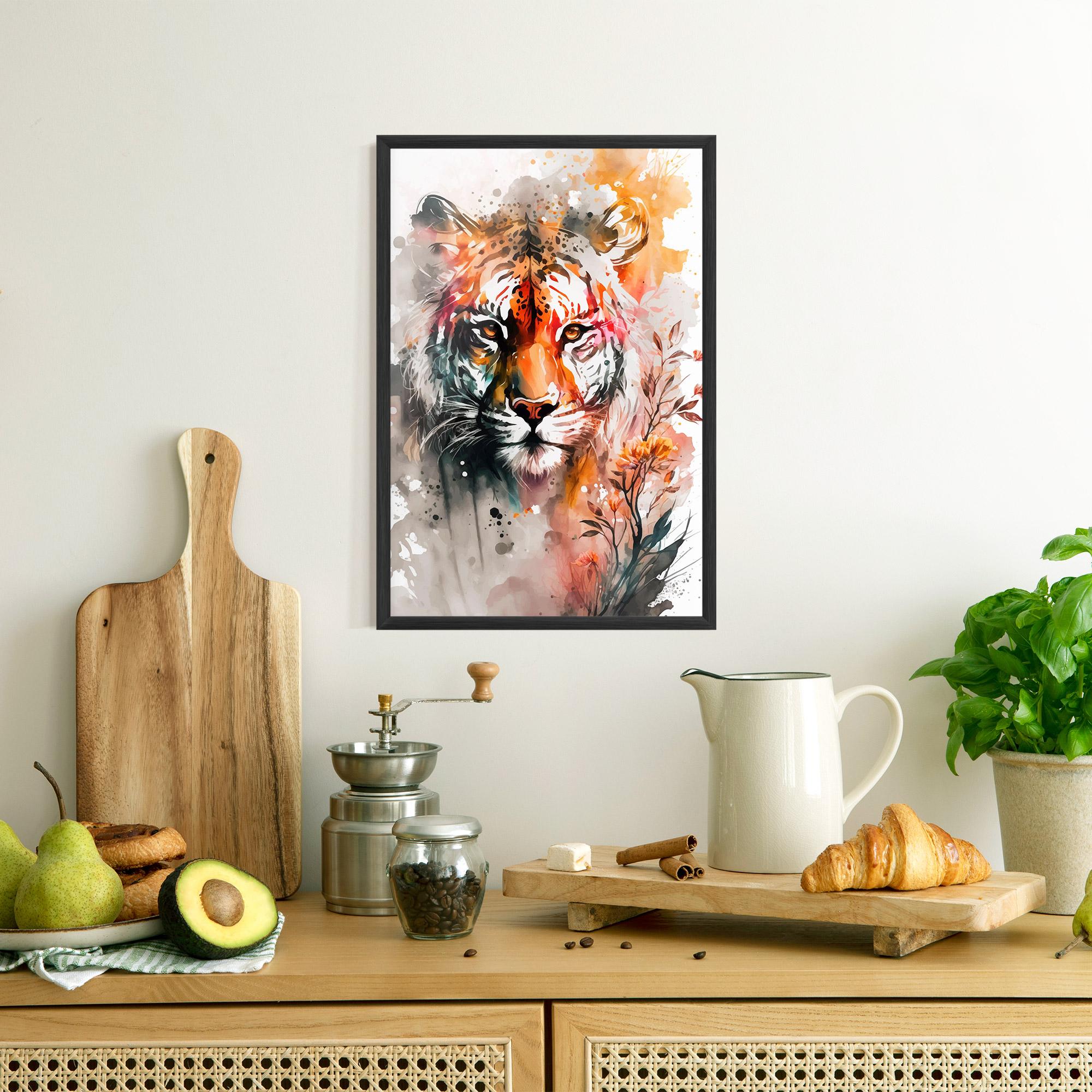 Poster Înrămat Orange Art Tiger mockup 8