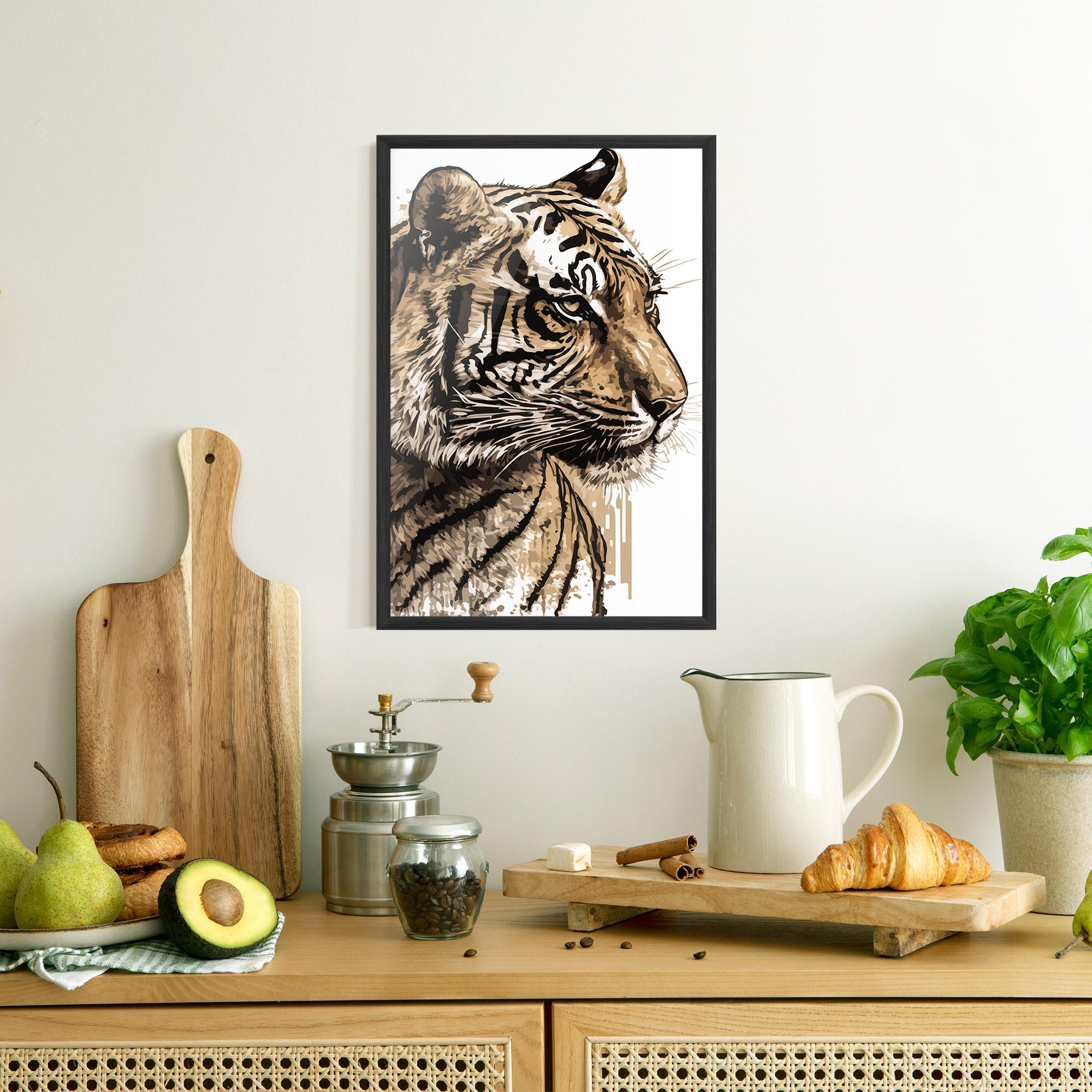 Poster Înrămat Pretty Tiger Art mockup 8