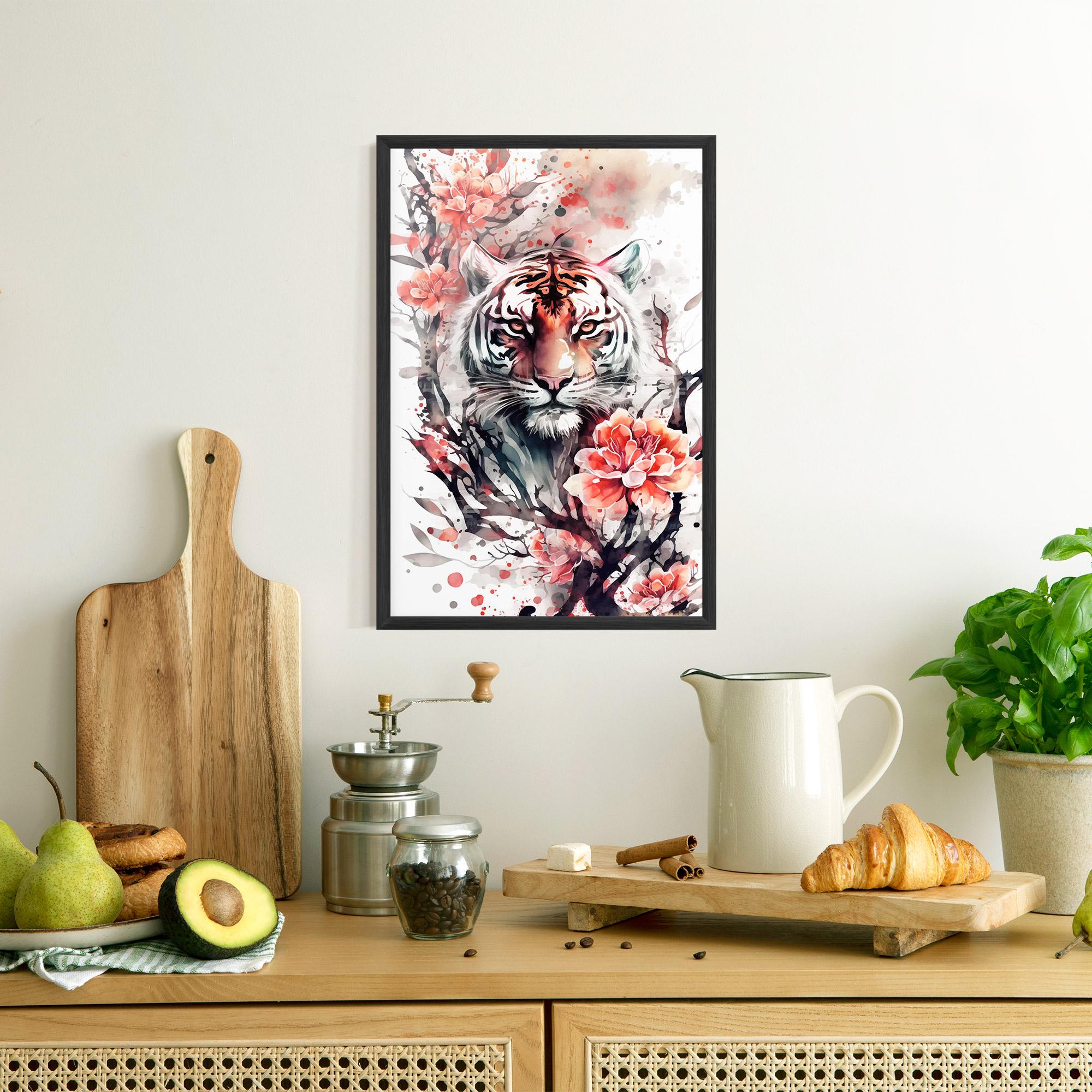 Poster Înrămat Red Tiger mockup 8