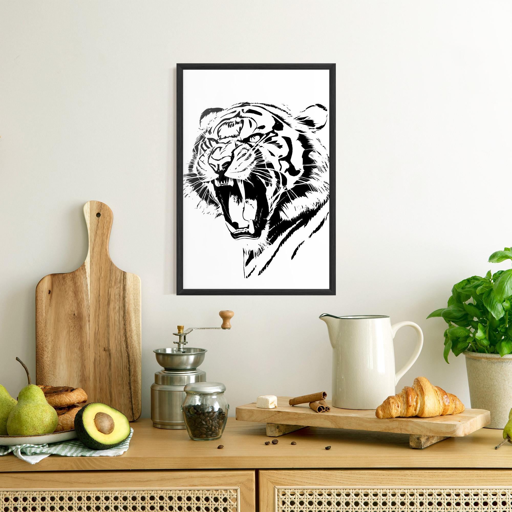 Poster Înrămat Roaring Tiger mockup 8