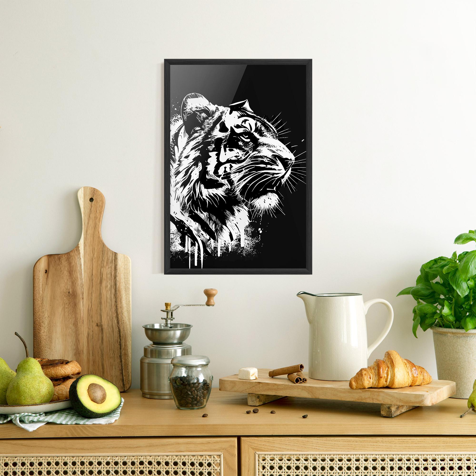 Poster Înrămat White Ink Tiger mockup 8