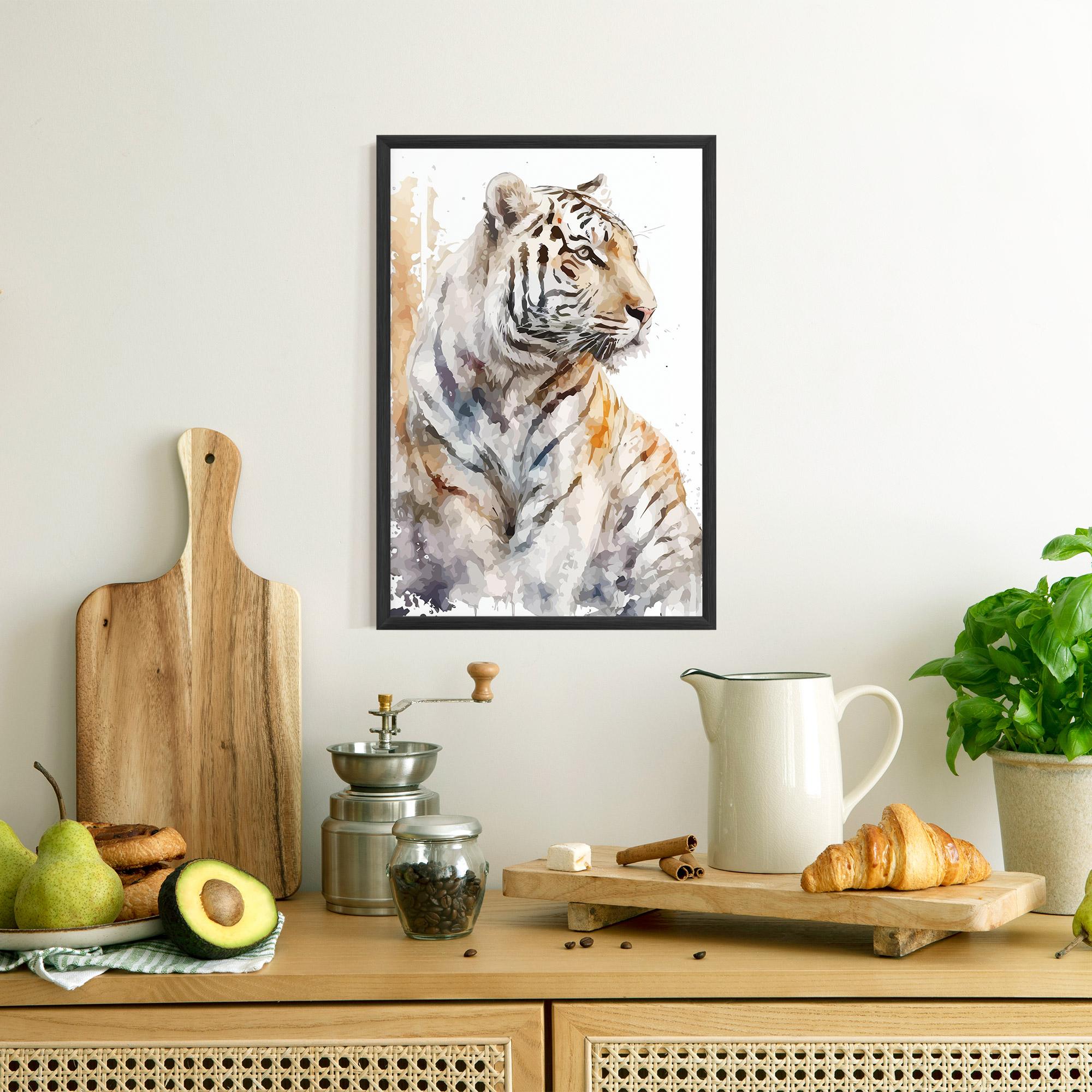 Poster Înrămat White Tiger Art mockup 8