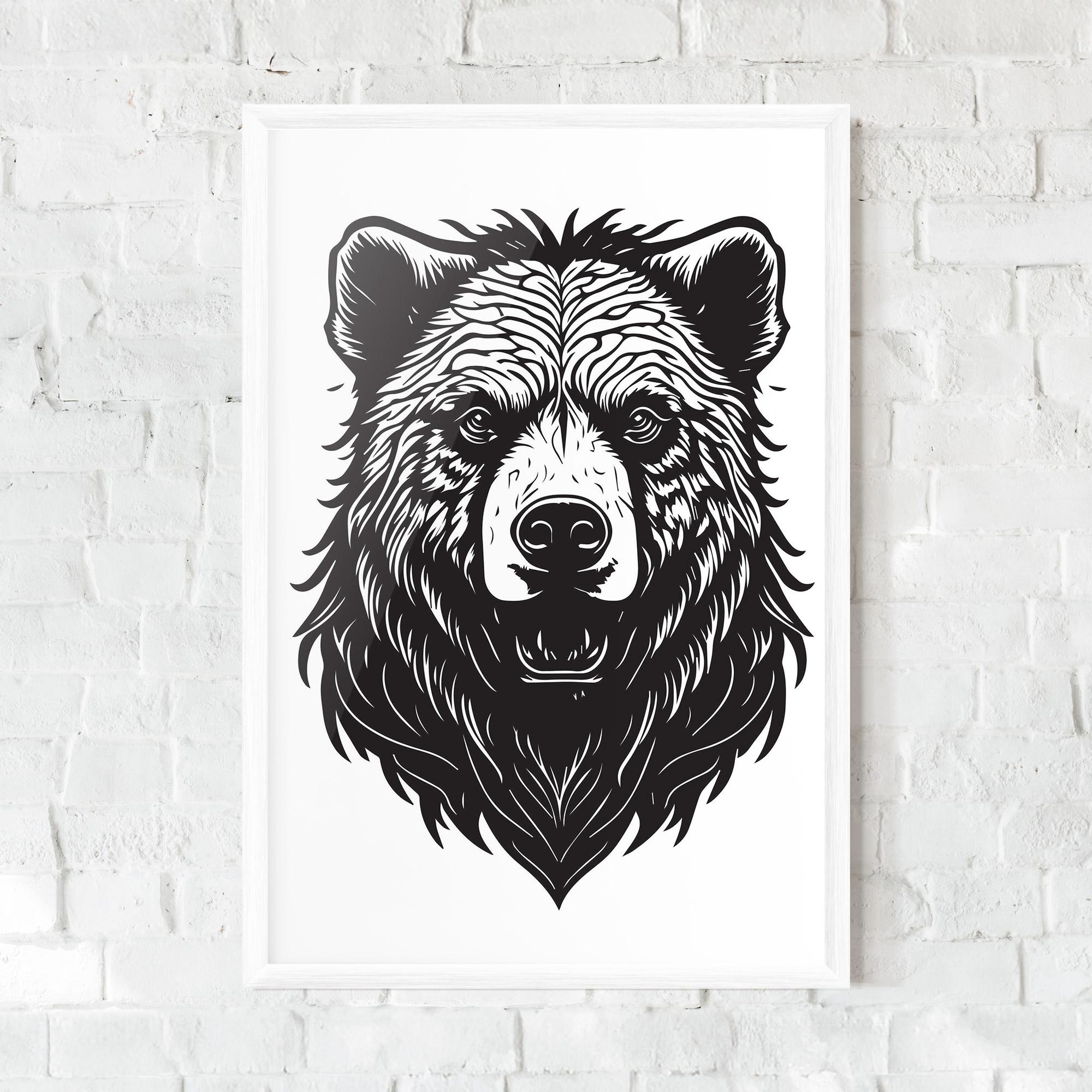 Poster Înrămat Bear Black Head mockup 0