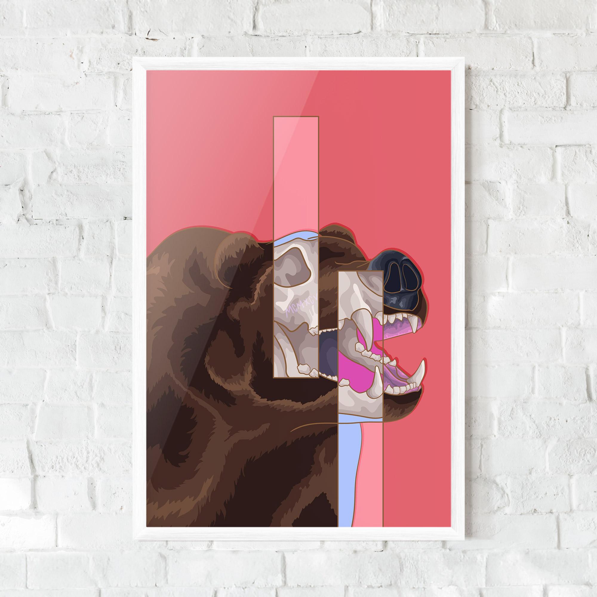 Poster Înrămat Bear Bone Art mockup 0