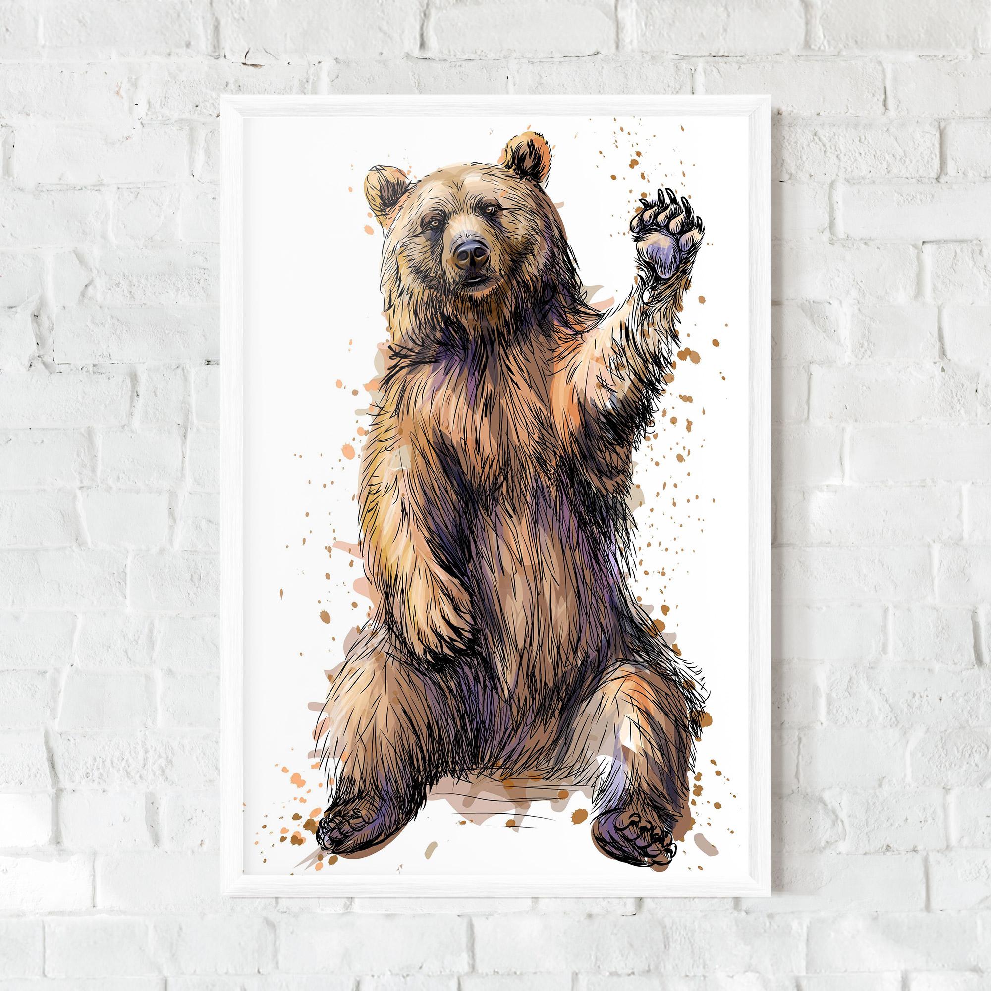 Poster Înrămat Brown Purple Bear mockup 0