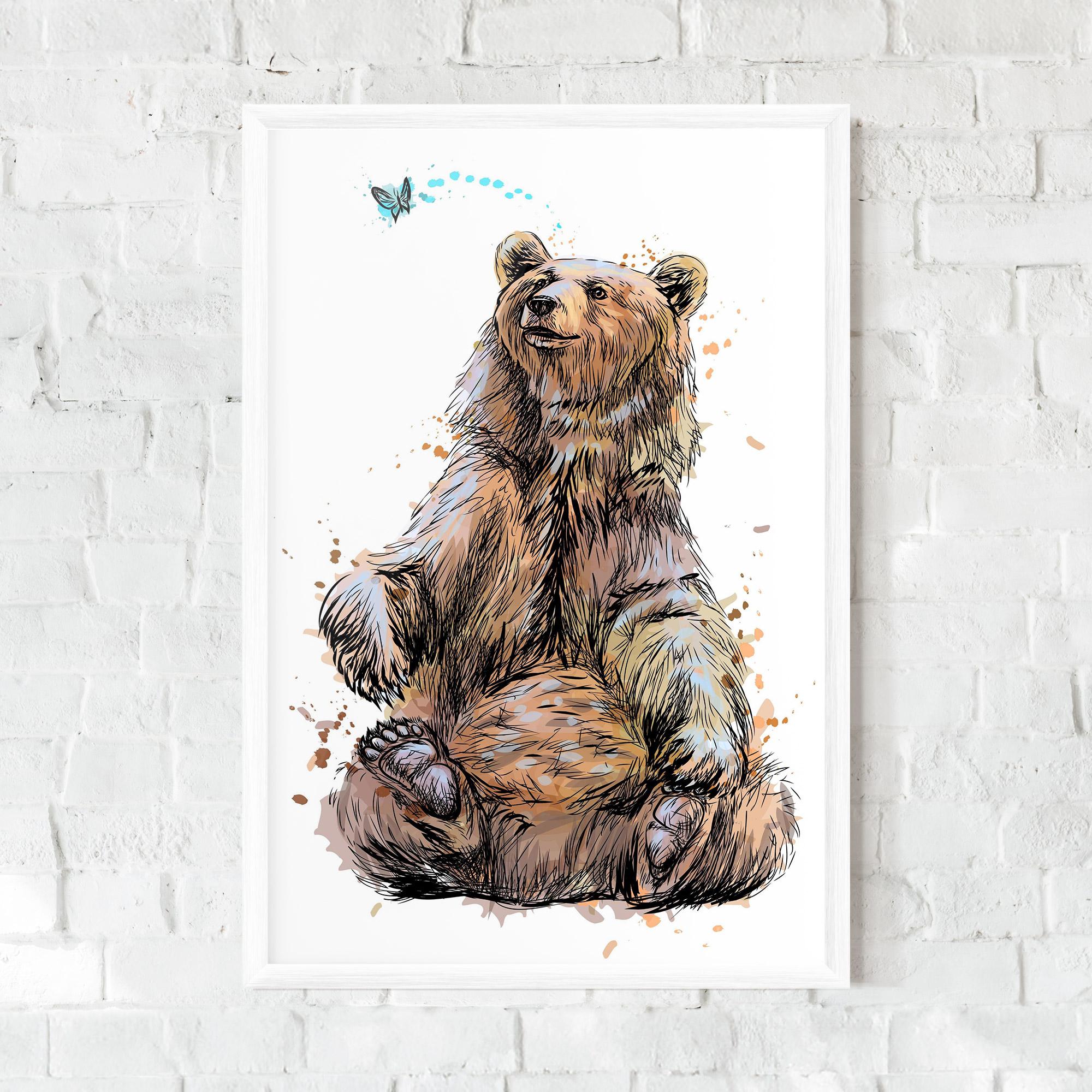 Poster Înrămat Butterfly Bear mockup 0