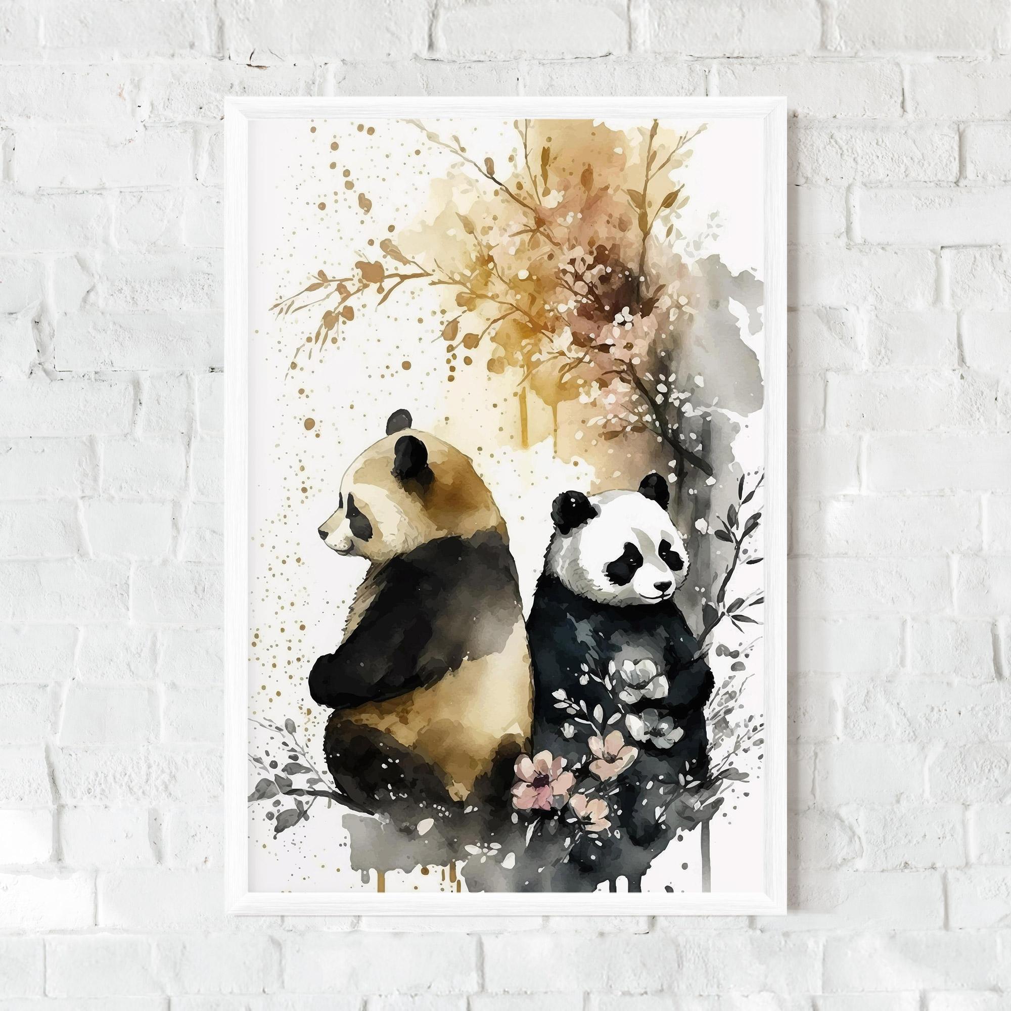 Poster Înrămat Gold Panda Art mockup 0