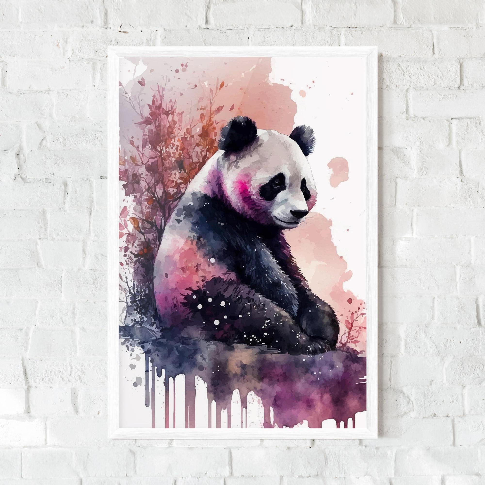 Poster Înrămat Purple Panda Art mockup 0
