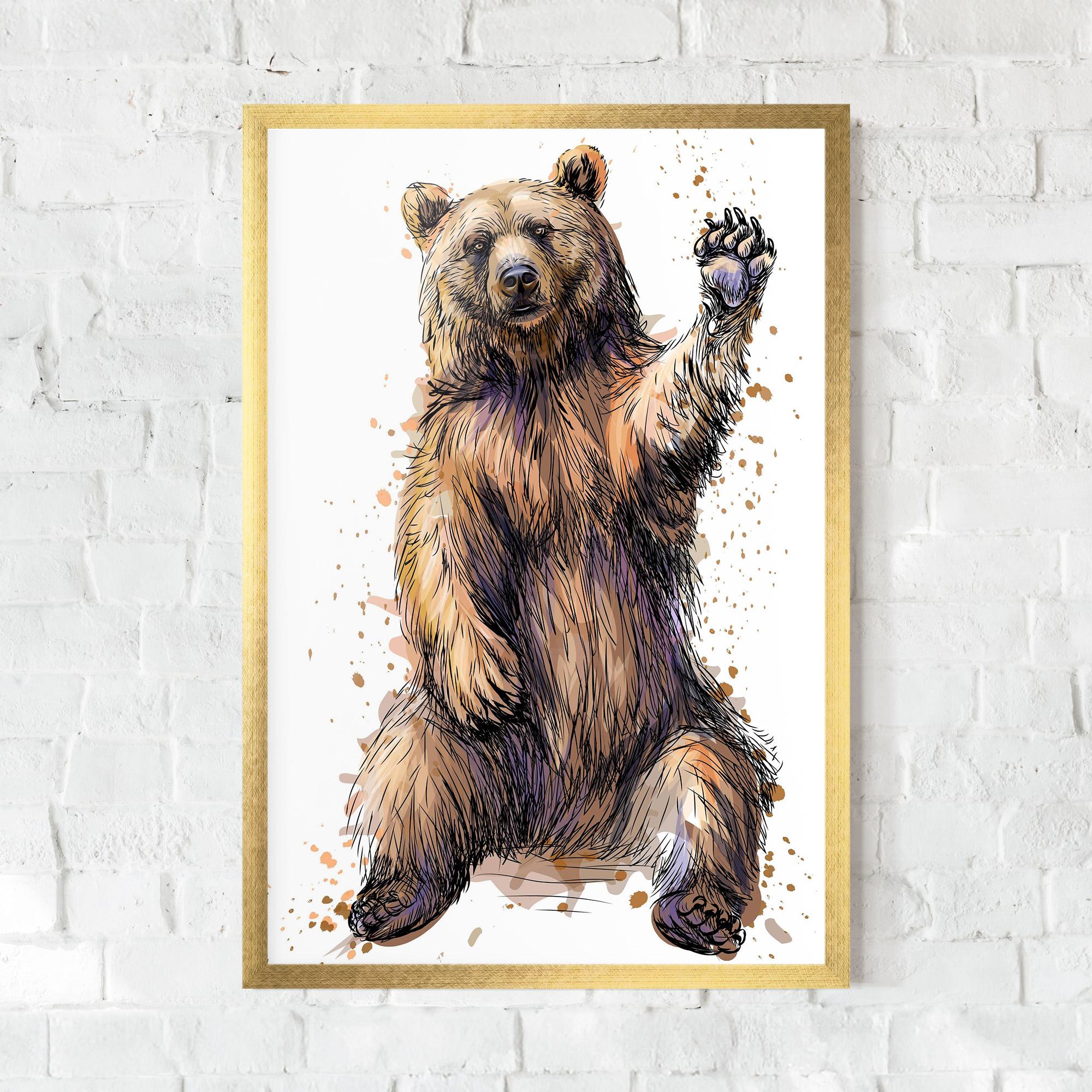 Poster Înrămat Brown Purple Bear mockup 0