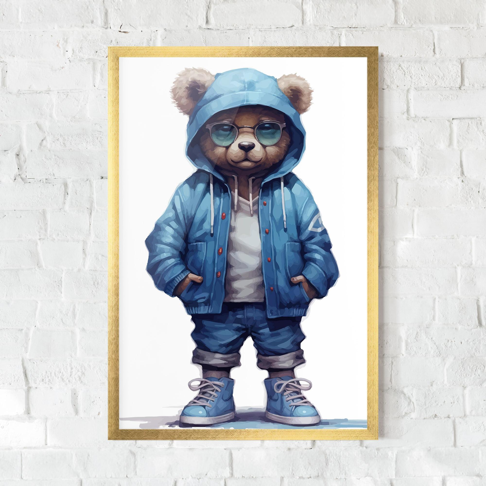 Poster Înrămat Glasses Bear mockup 0