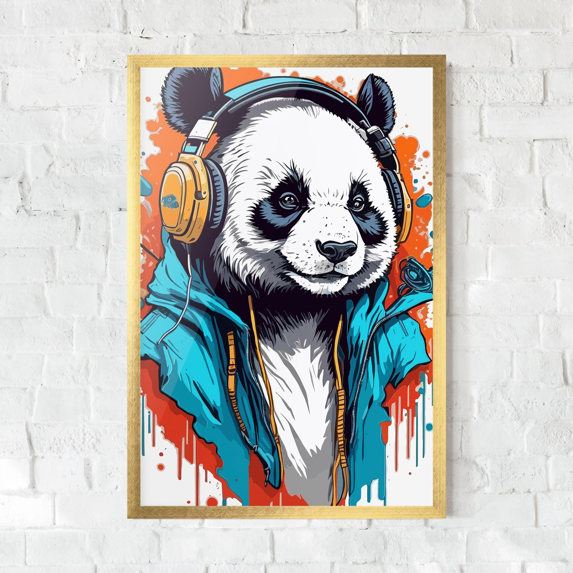 Poster Înrămat Music Panda mockup 0