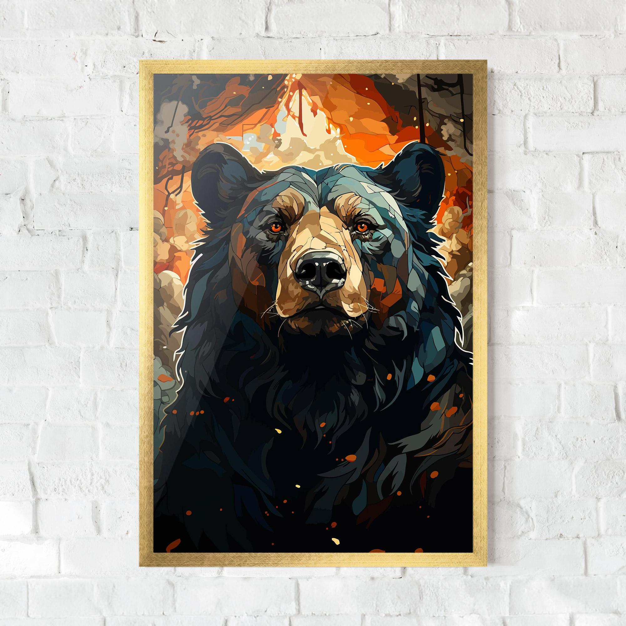 Poster Înrămat Pretty Bear Art mockup 0