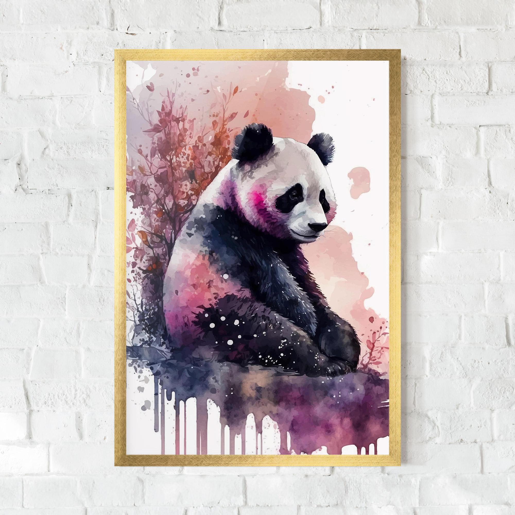 Poster Înrămat Purple Panda Art mockup 0