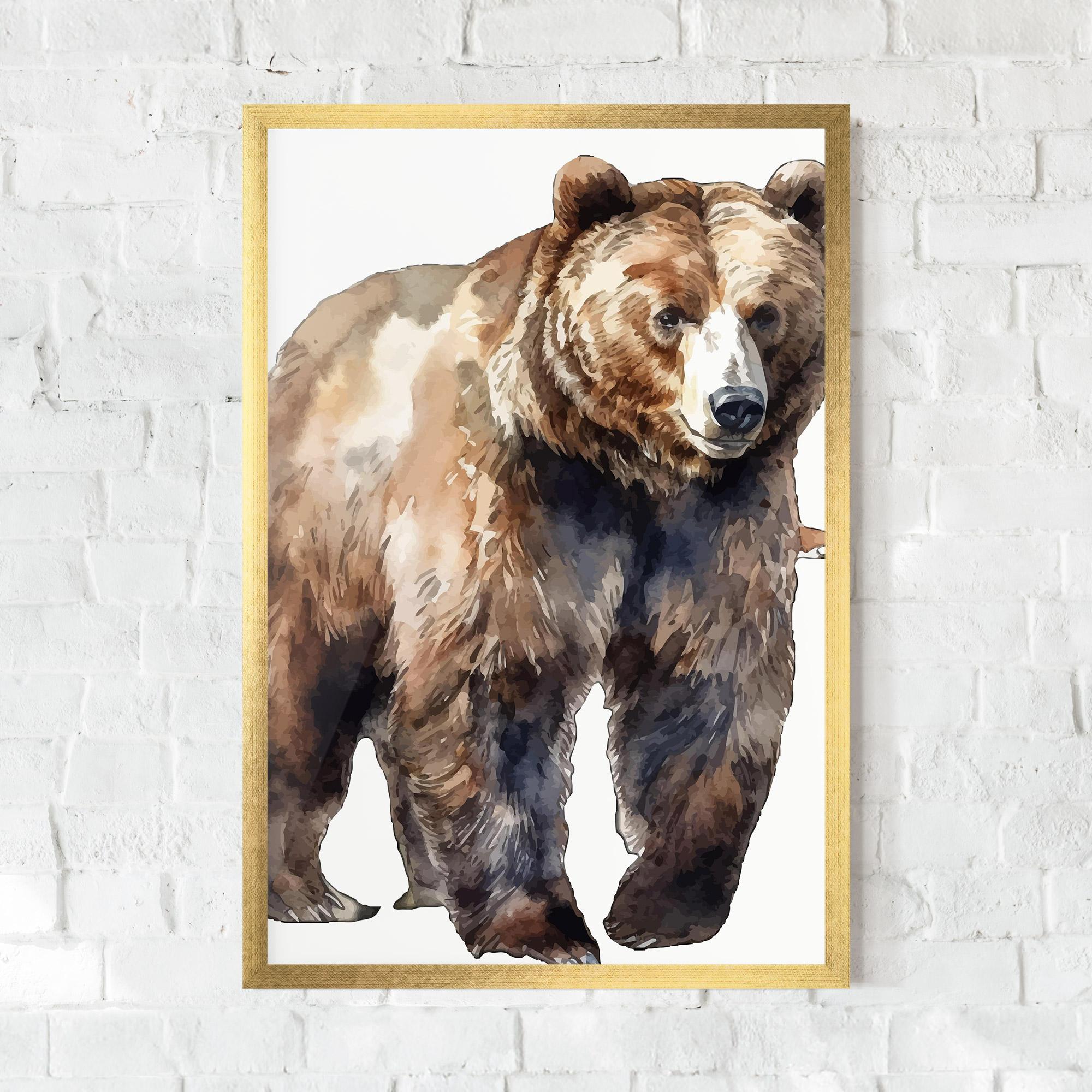 Poster Înrămat Watercolor Bear Art mockup 0