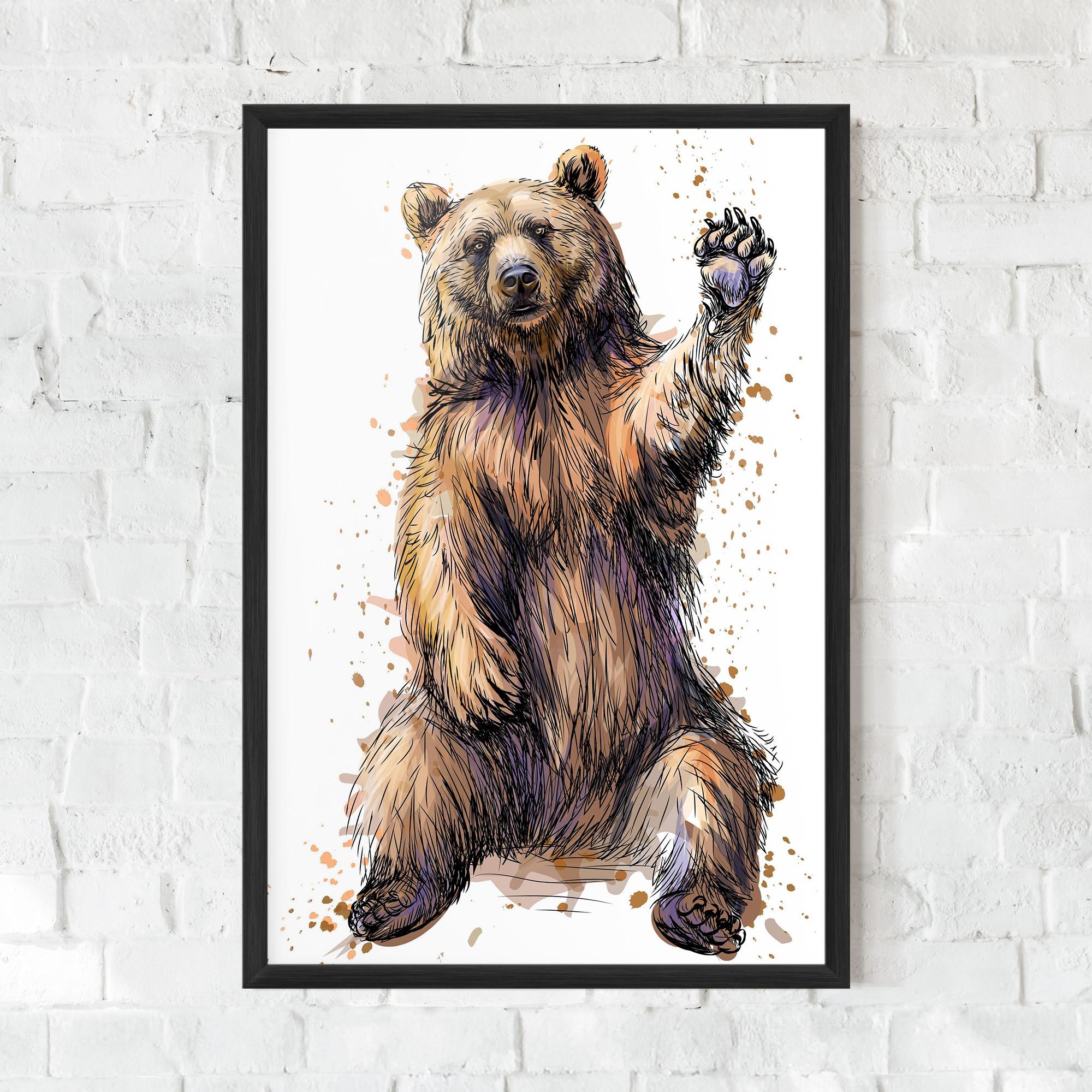 Poster Înrămat Brown Purple Bear mockup 0