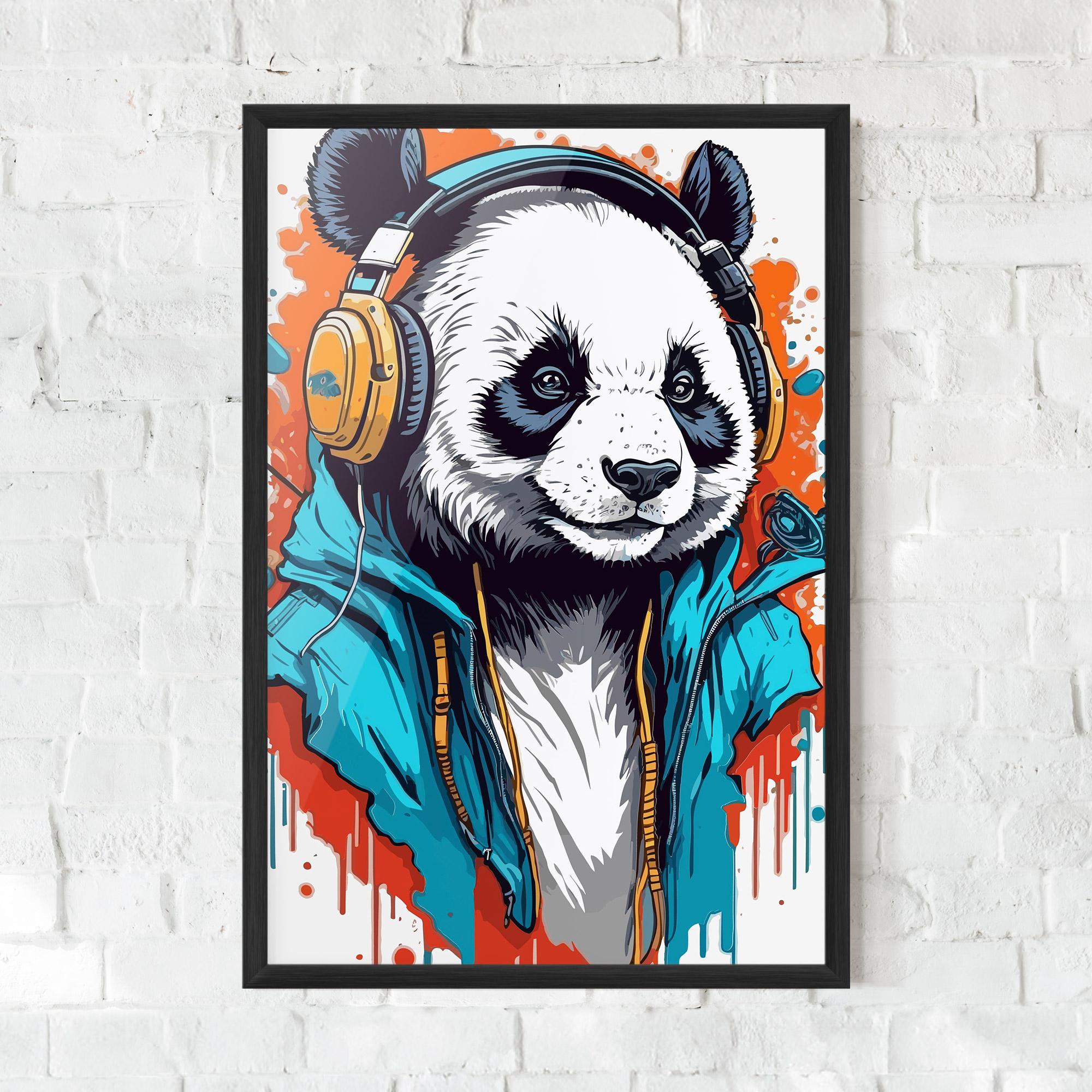 Poster Înrămat Music Panda mockup 0