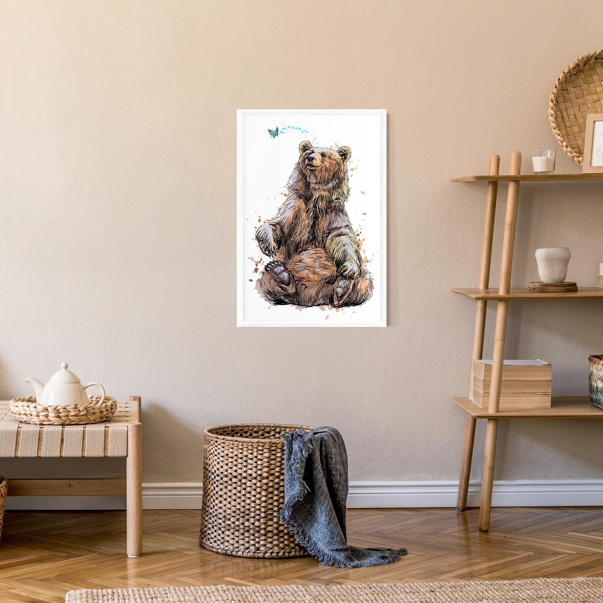 Poster Înrămat Butterfly Bear mockup 9
