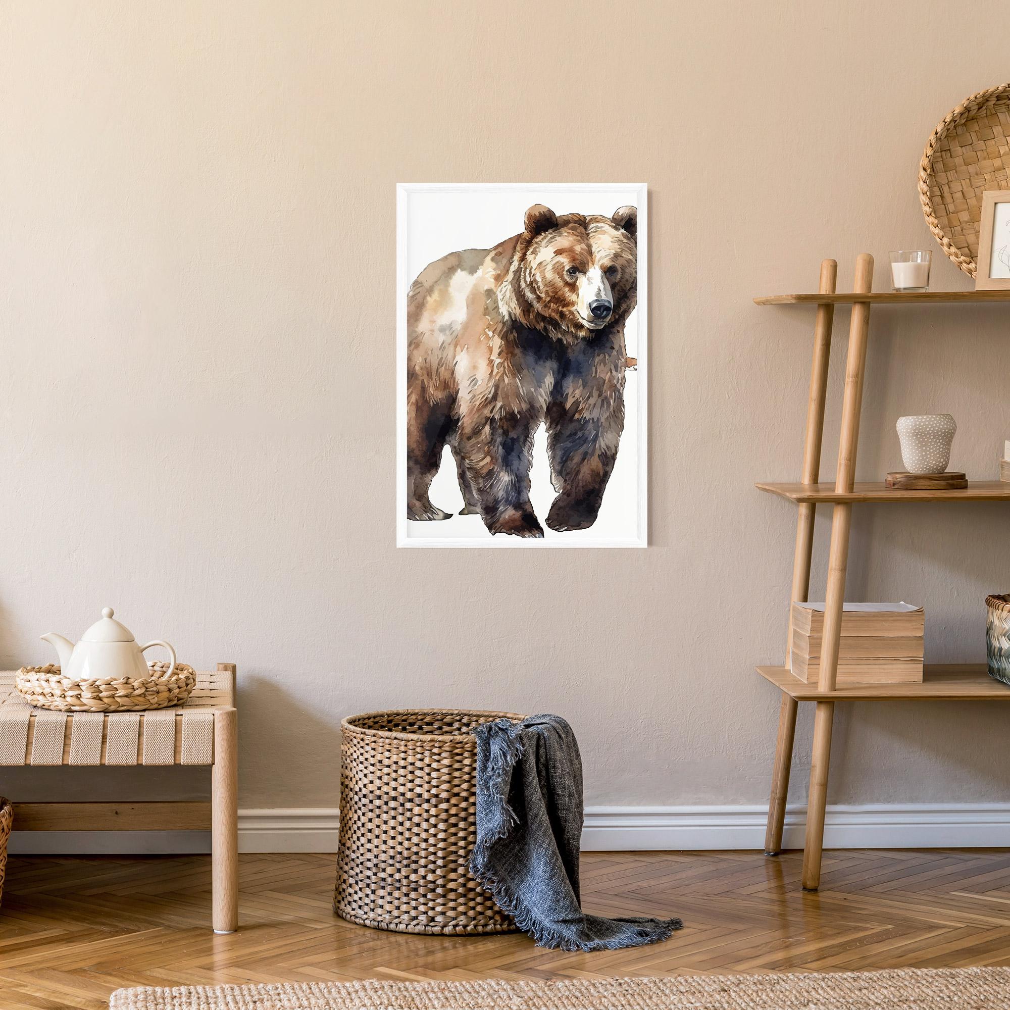Poster Înrămat Watercolor Bear Art mockup 9
