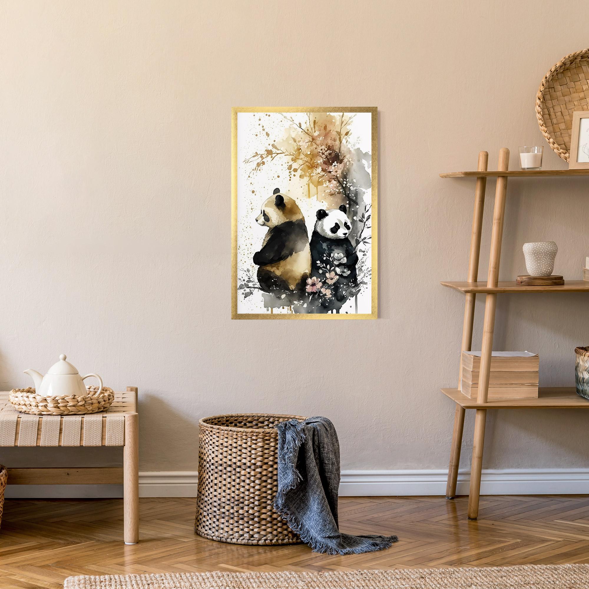 Poster Înrămat Gold Panda Art mockup 9