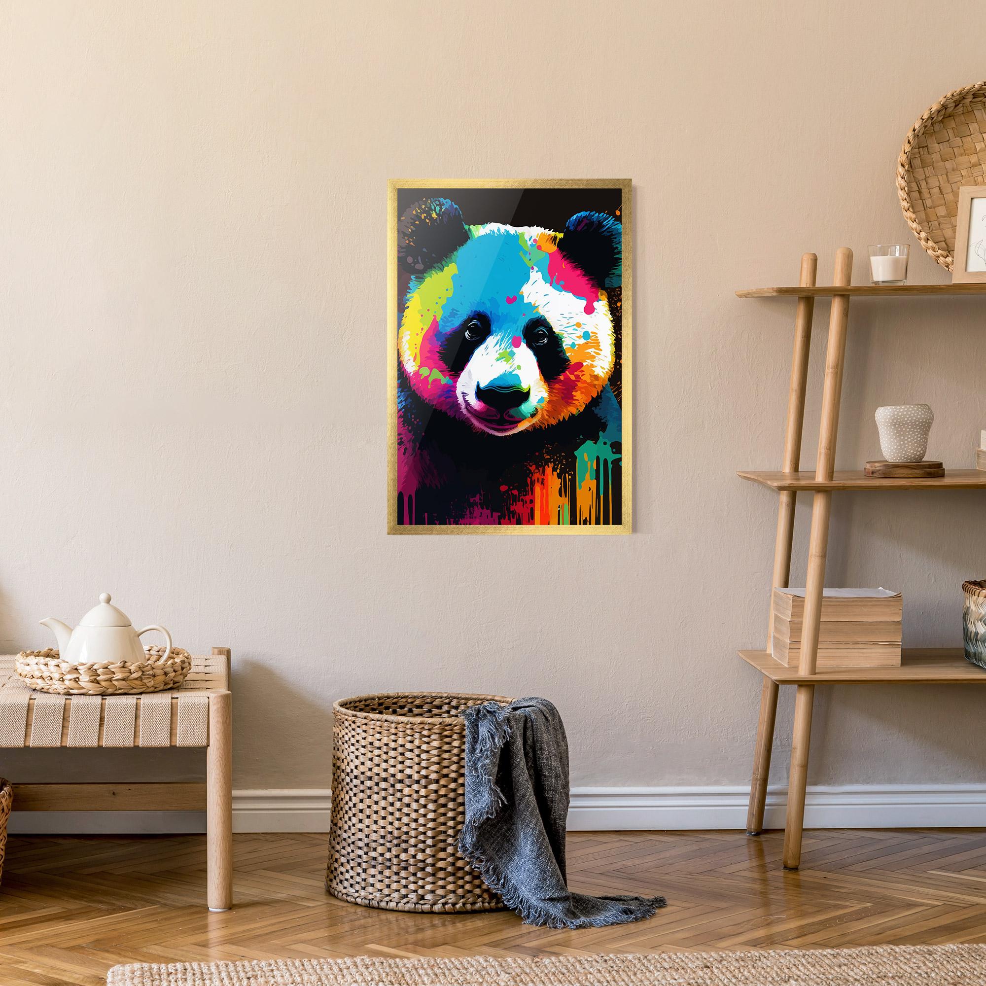 Poster Înrămat Panda Color Art mockup 9