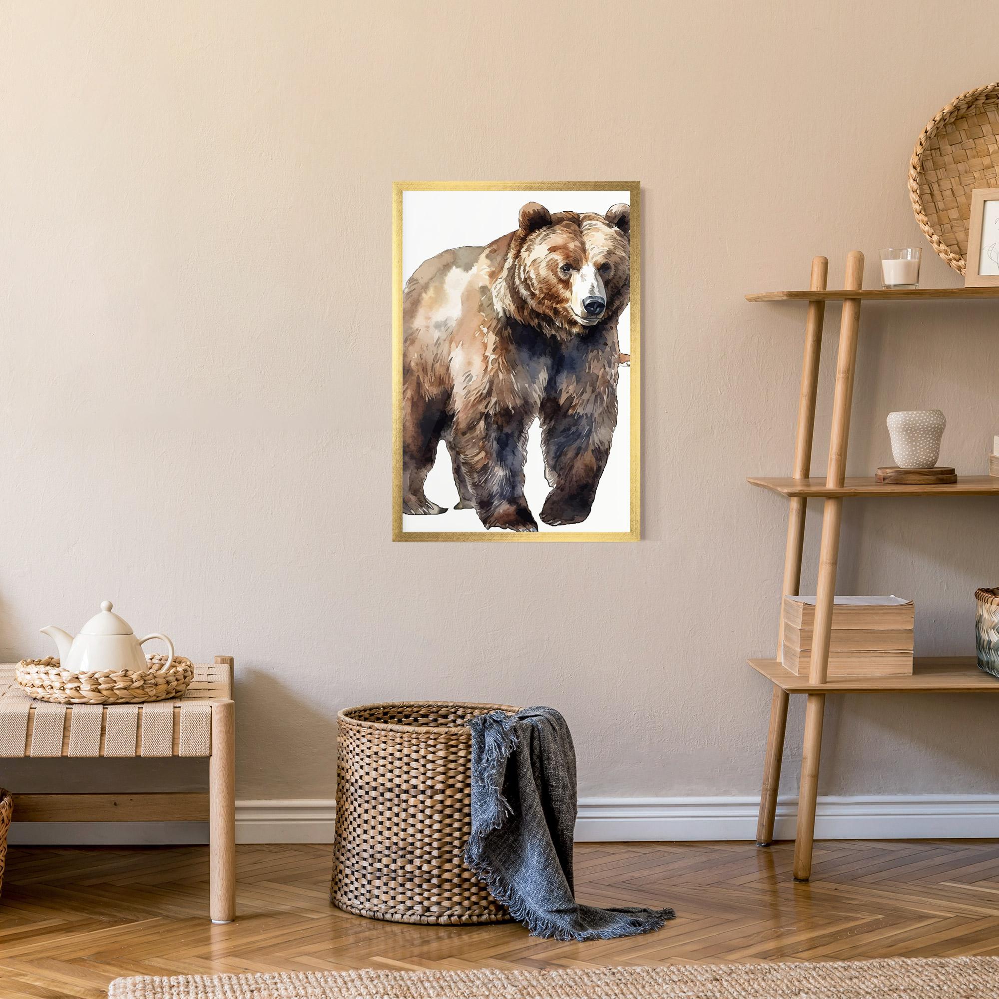 Poster Înrămat Watercolor Bear Art mockup 9