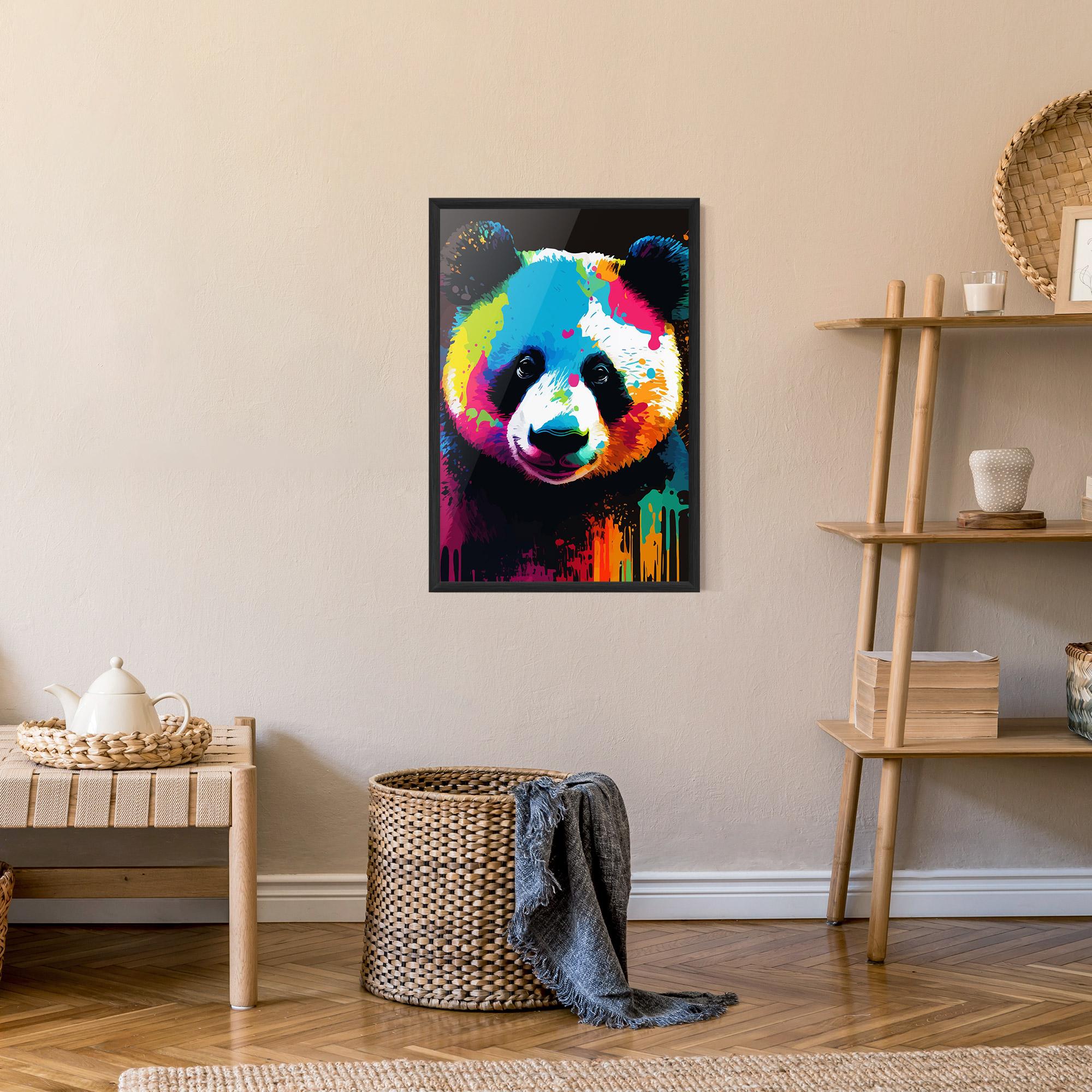 Poster Înrămat Panda Color Art mockup 9