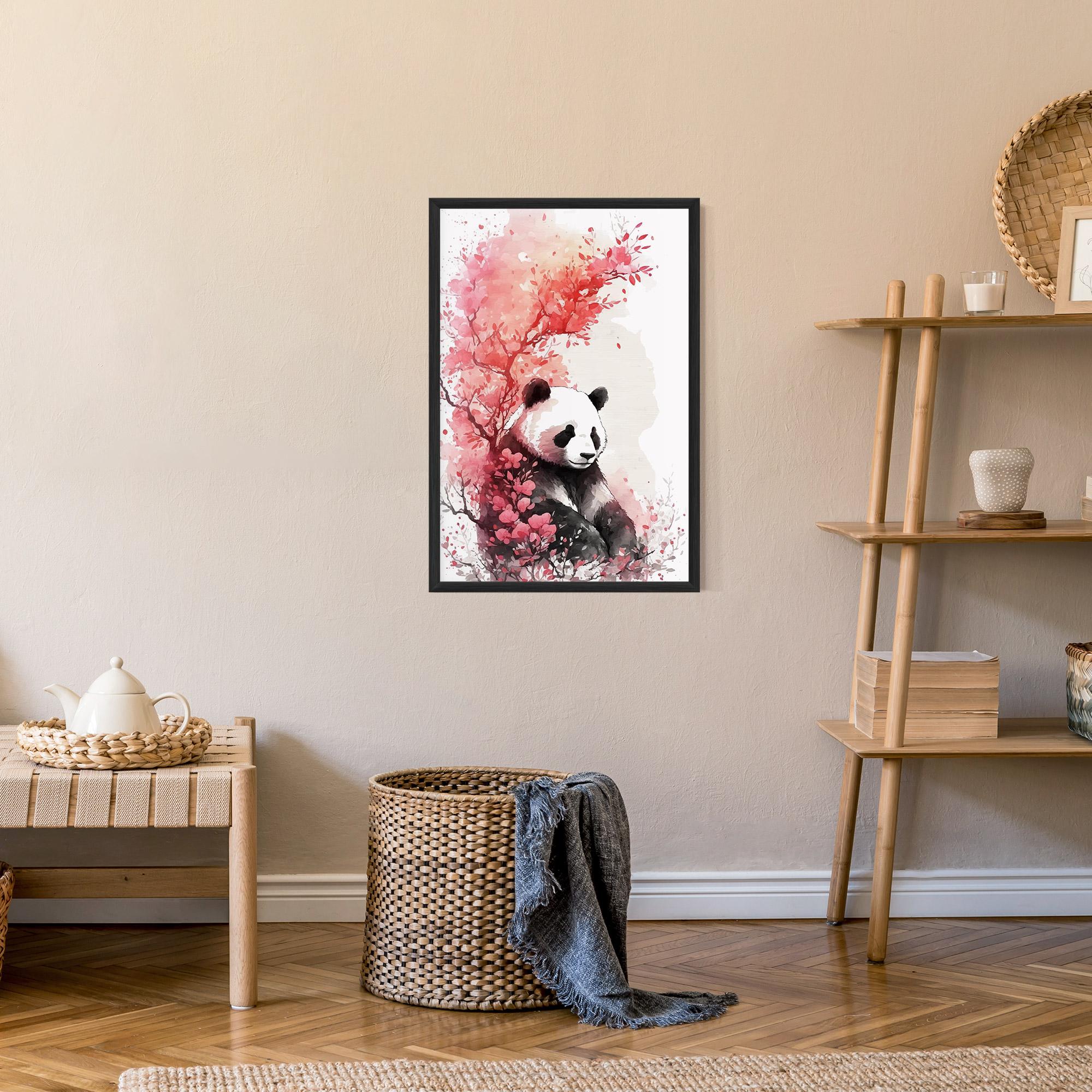 Poster Înrămat Pink Flower Panda mockup 9