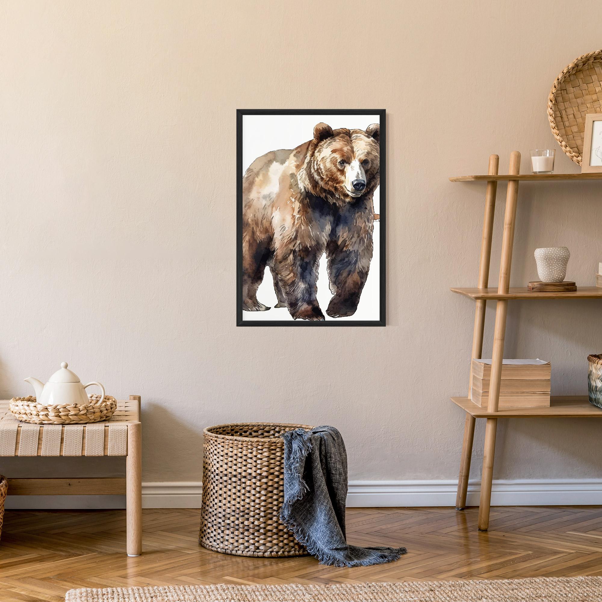 Poster Înrămat Watercolor Bear Art mockup 9
