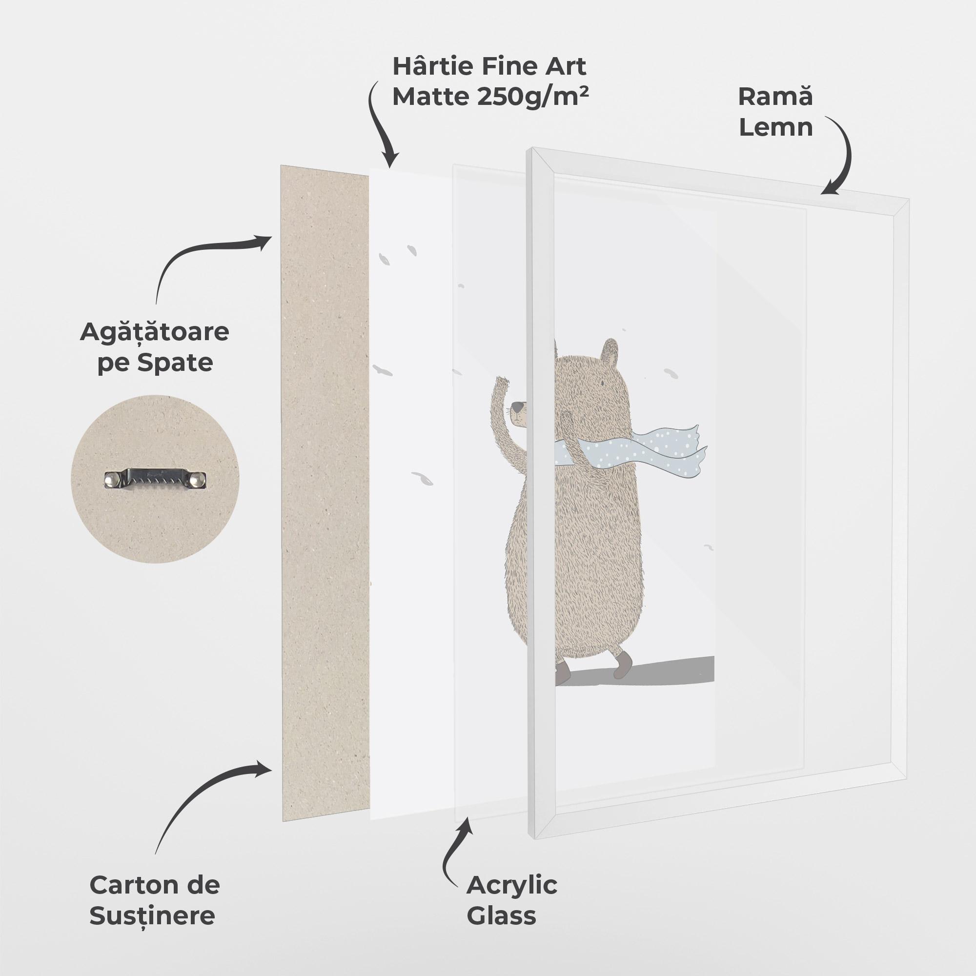 Poster Înrămat Bear Wearing A Scarf mockup 1