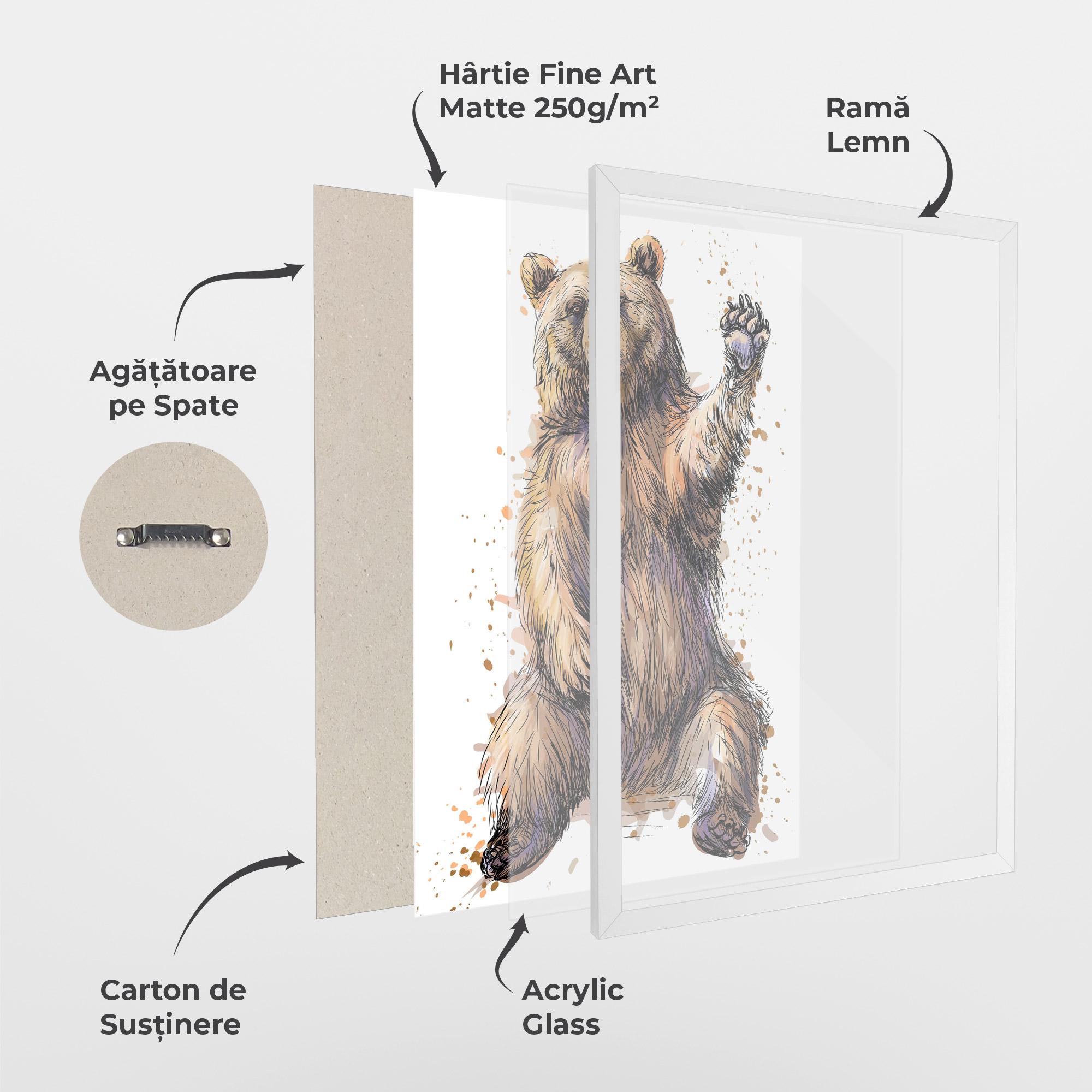 Poster Înrămat Brown Purple Bear mockup 1