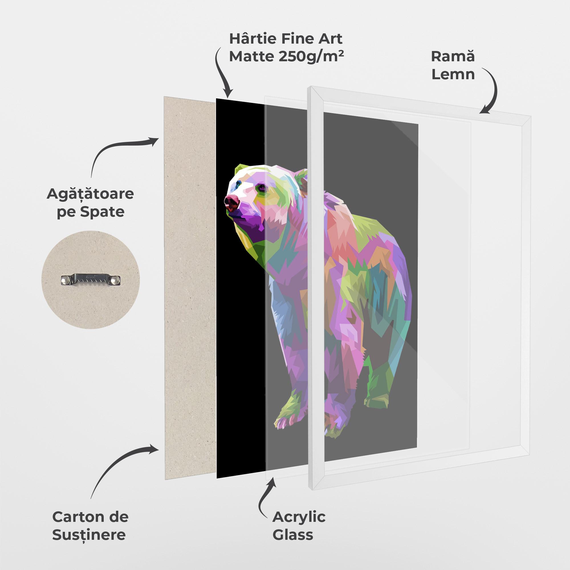 Poster Înrămat Colorful Icebear mockup 1