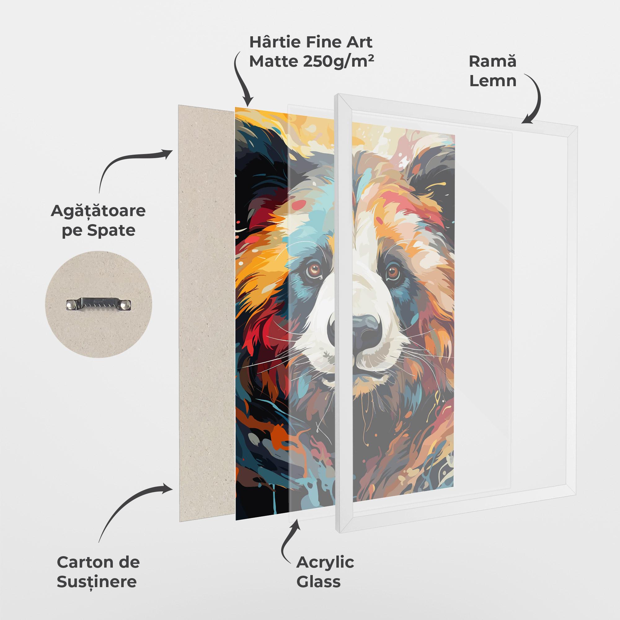 Poster Înrămat Cream Color Bear mockup 1