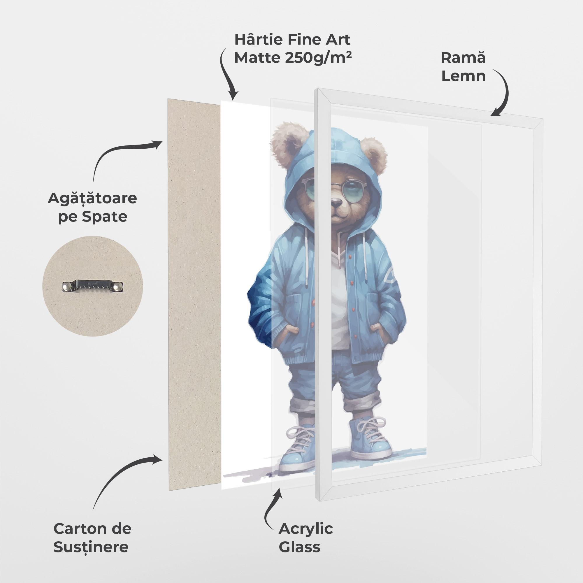 Poster Înrămat Glasses Bear mockup 1