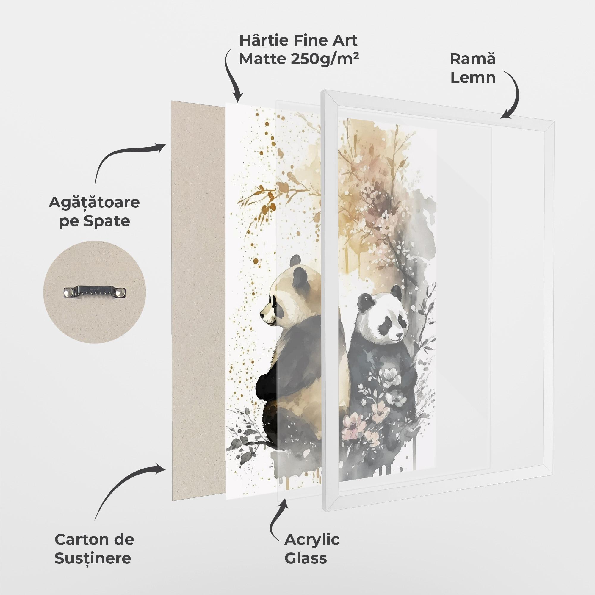 Poster Înrămat Gold Panda Art mockup 1