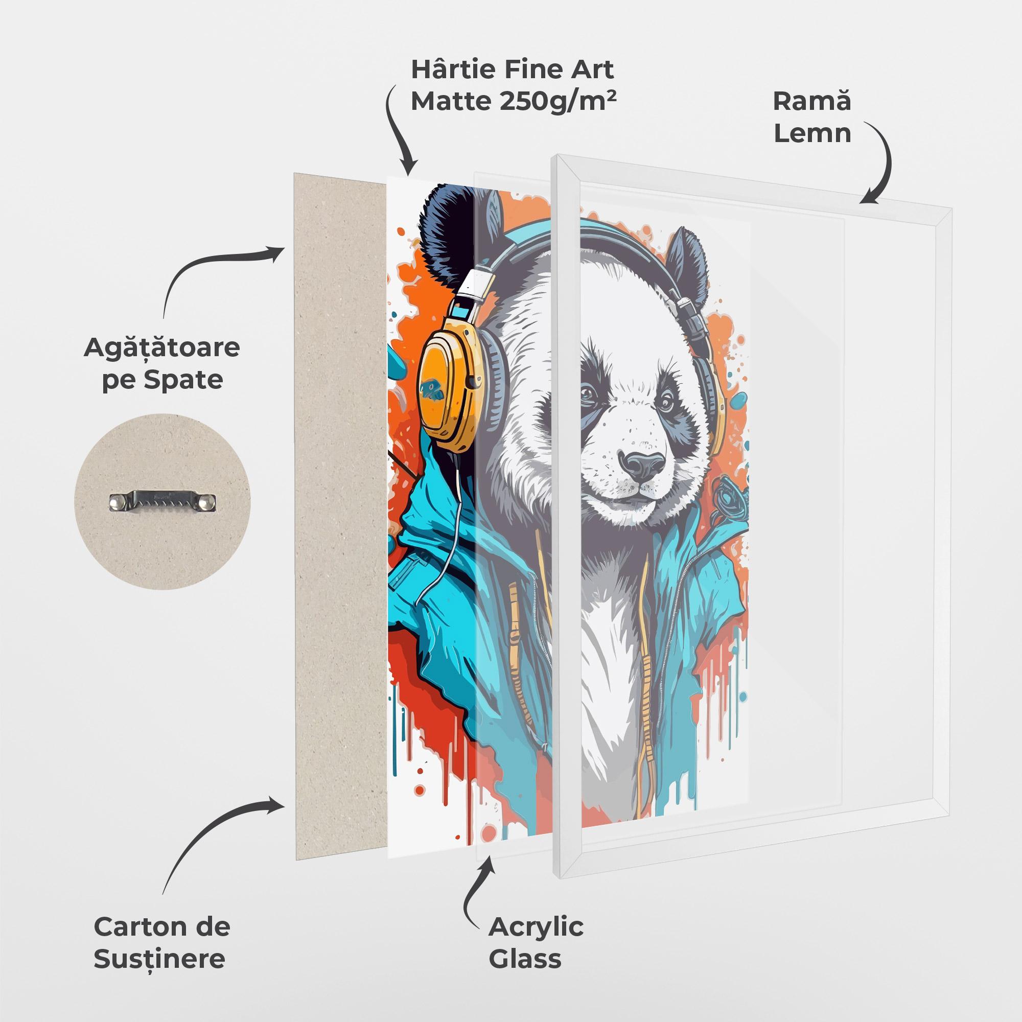 Poster Înrămat Music Panda mockup 1