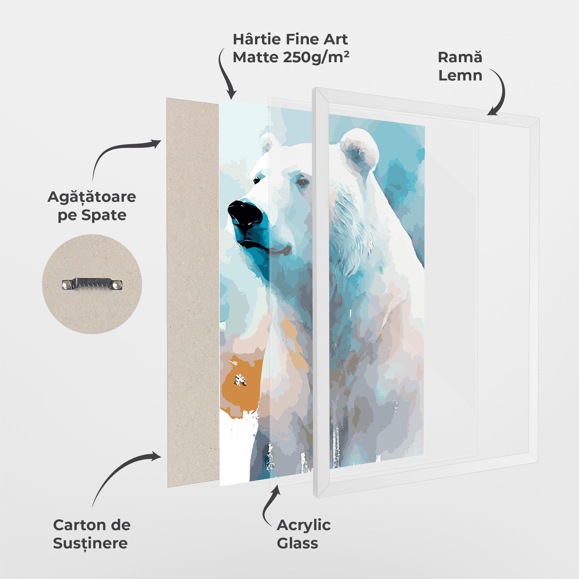 Poster Înrămat Polar White Bear mockup 1