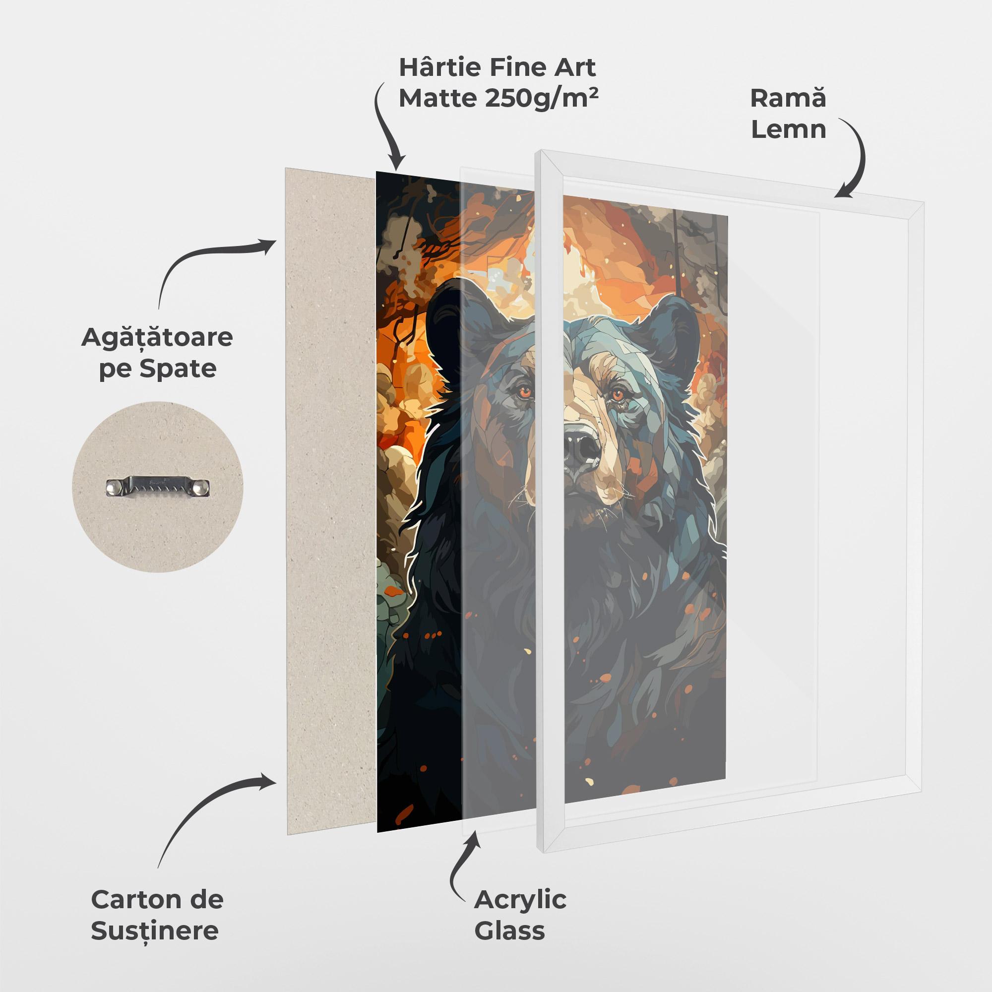 Poster Înrămat Pretty Bear Art mockup 1