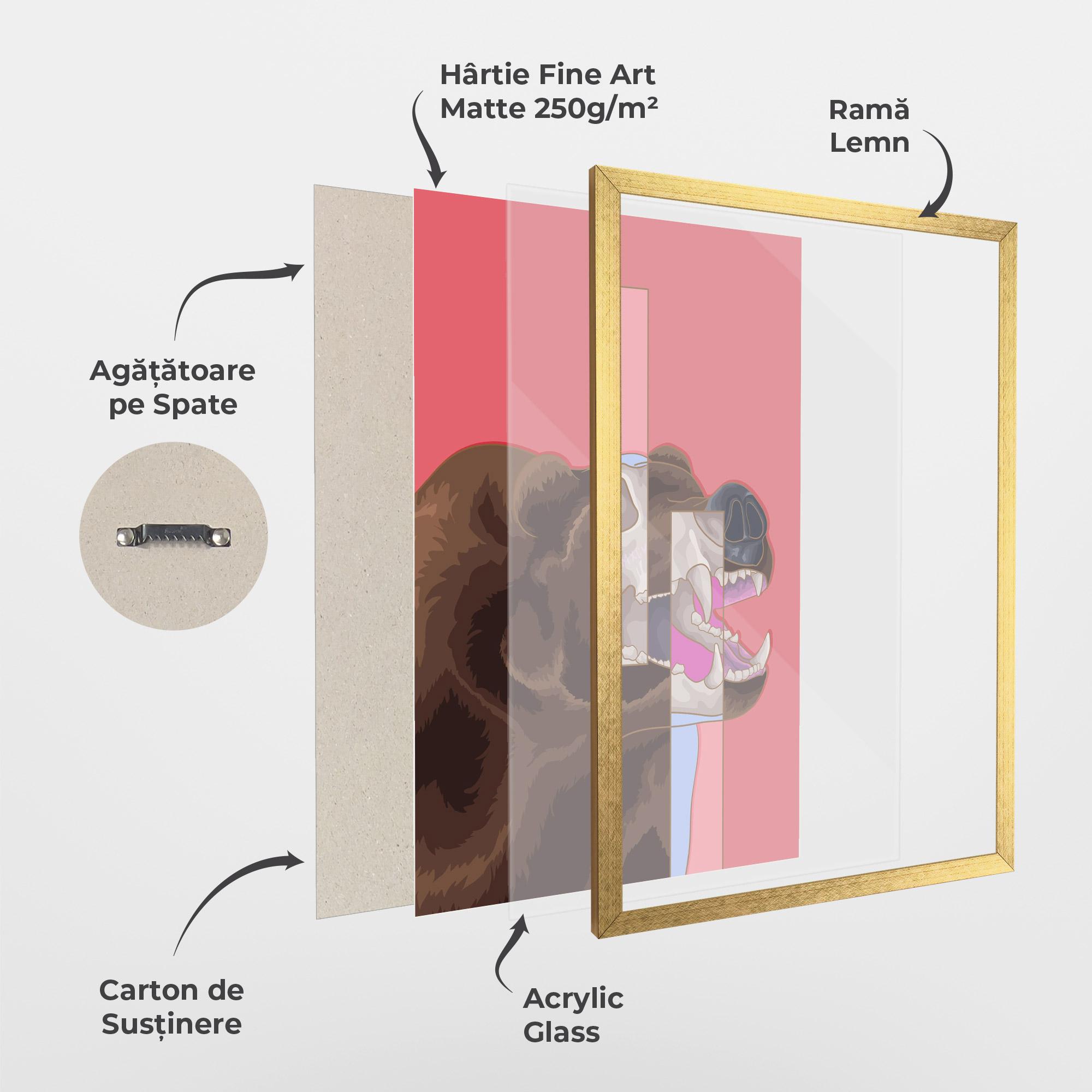 Poster Înrămat Bear Bone Art mockup 1