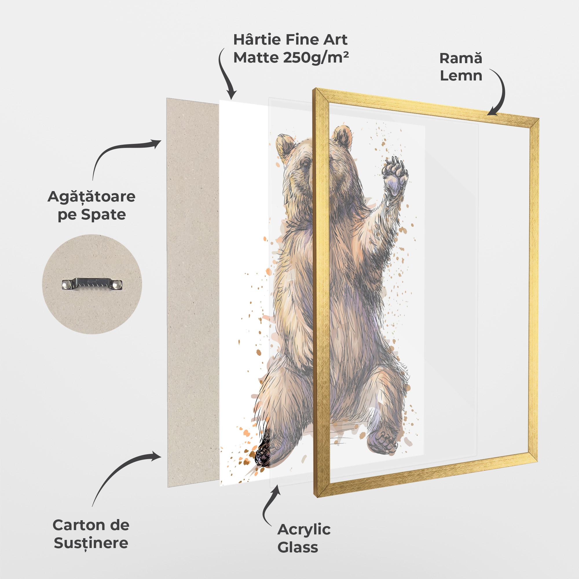 Poster Înrămat Brown Purple Bear mockup 1