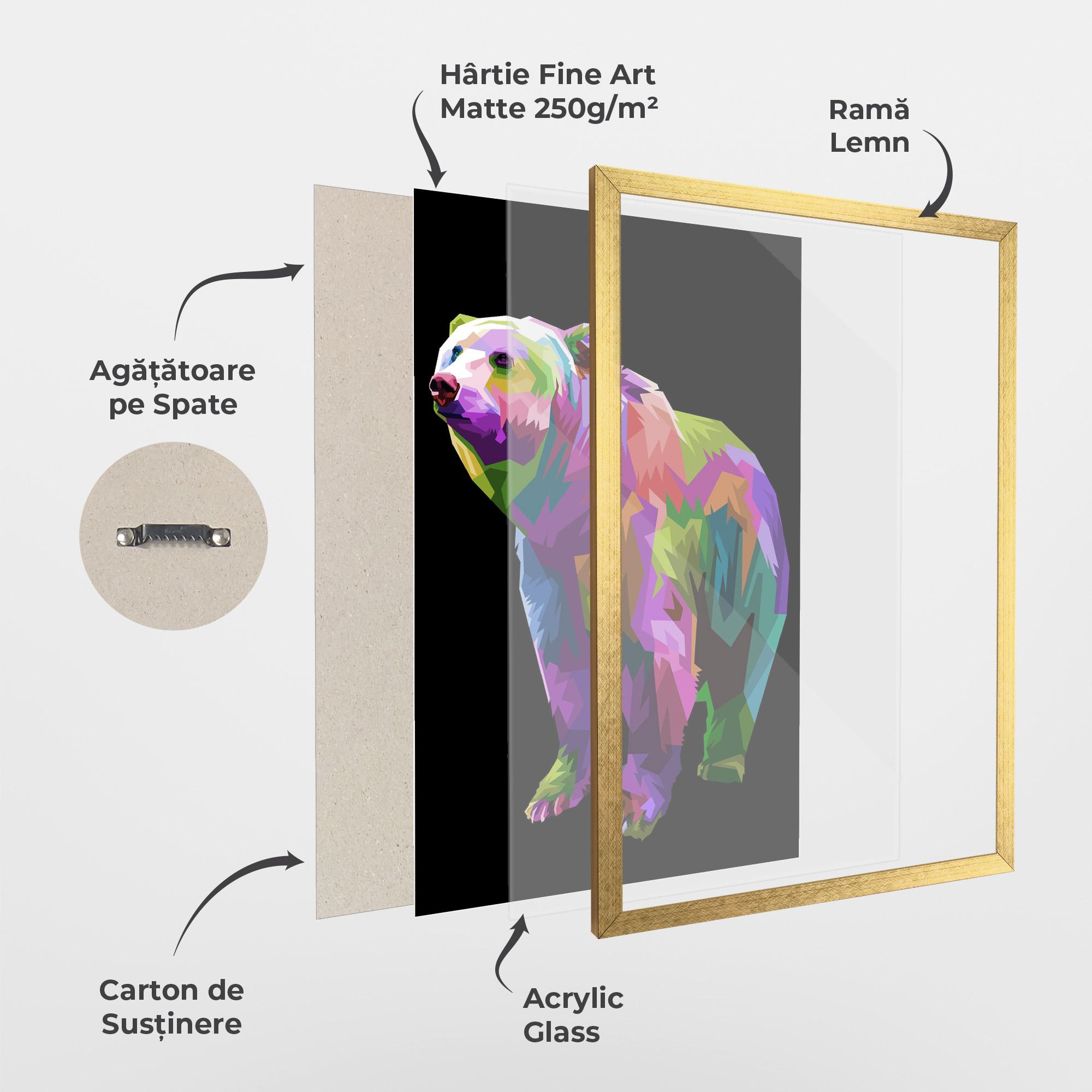 Poster Înrămat Colorful Icebear mockup 1