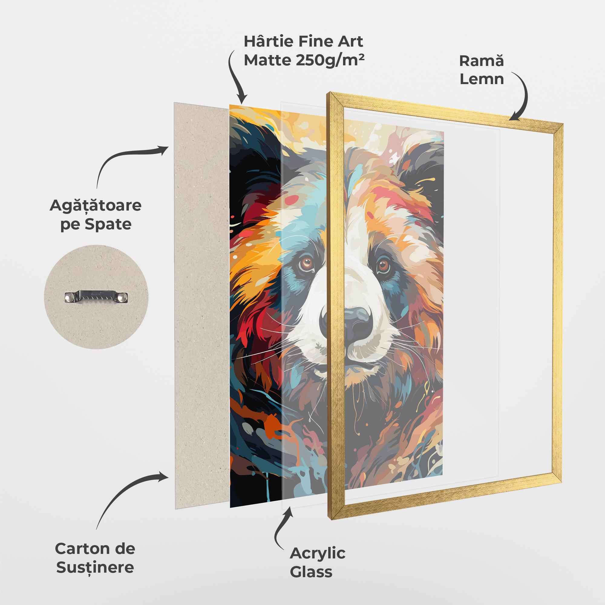 Poster Înrămat Cream Color Bear mockup 1