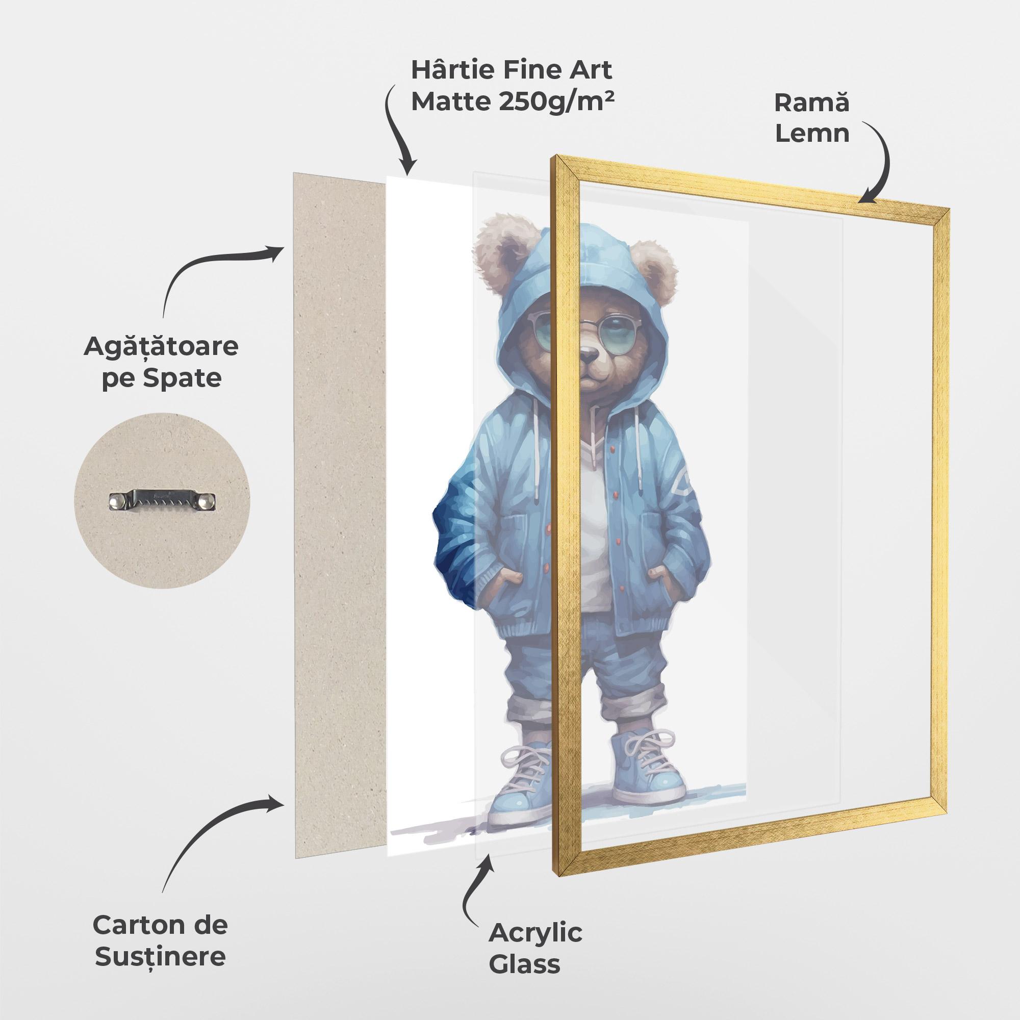 Poster Înrămat Glasses Bear mockup 1