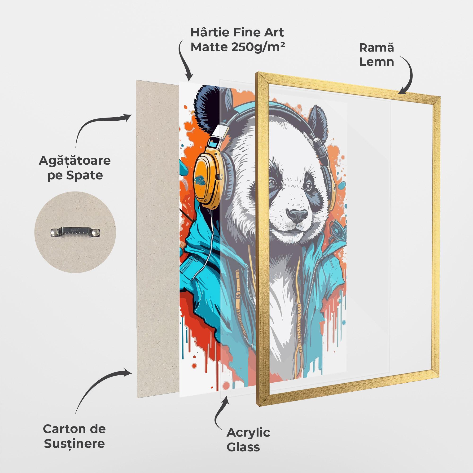 Poster Înrămat Music Panda mockup 1