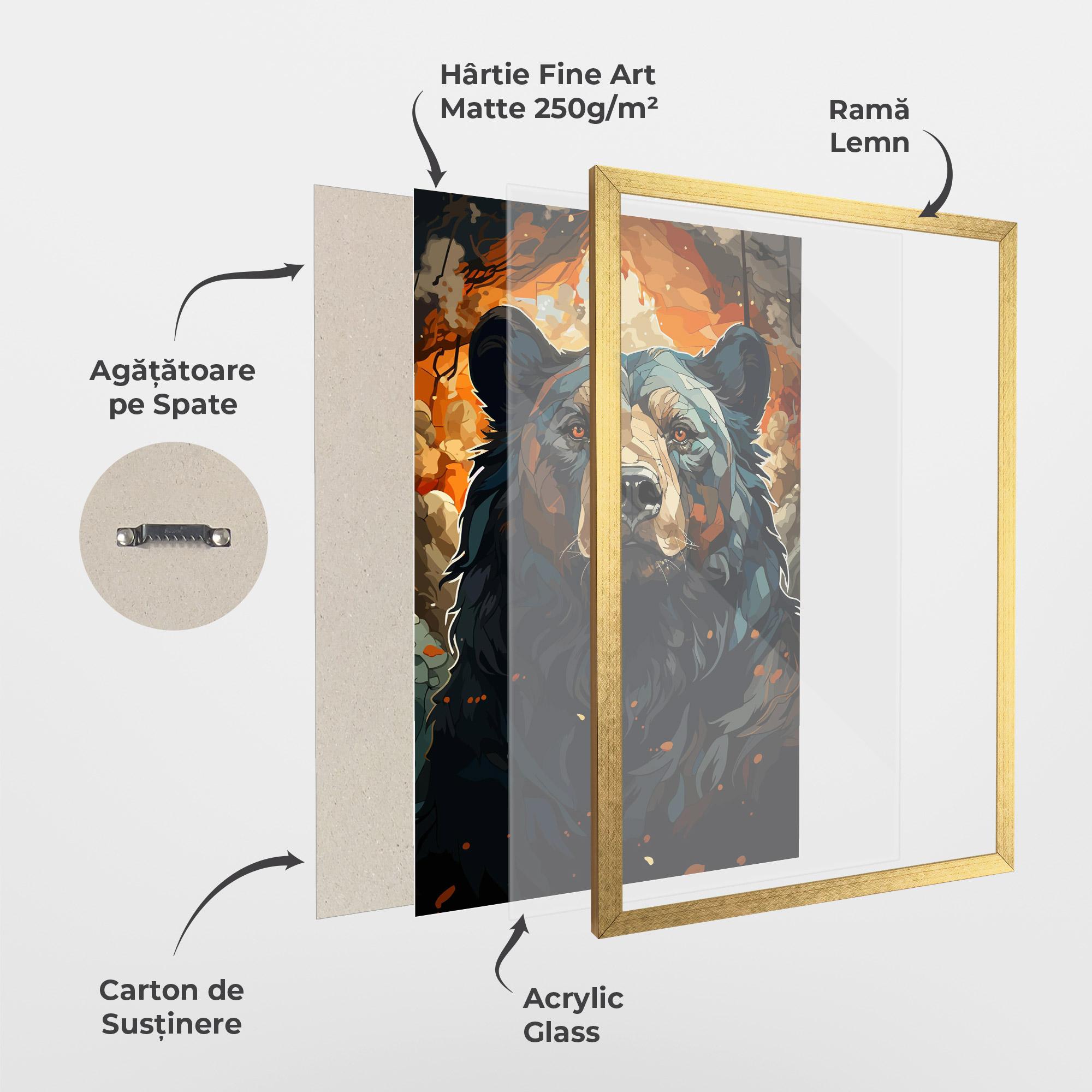 Poster Înrămat Pretty Bear Art mockup 1