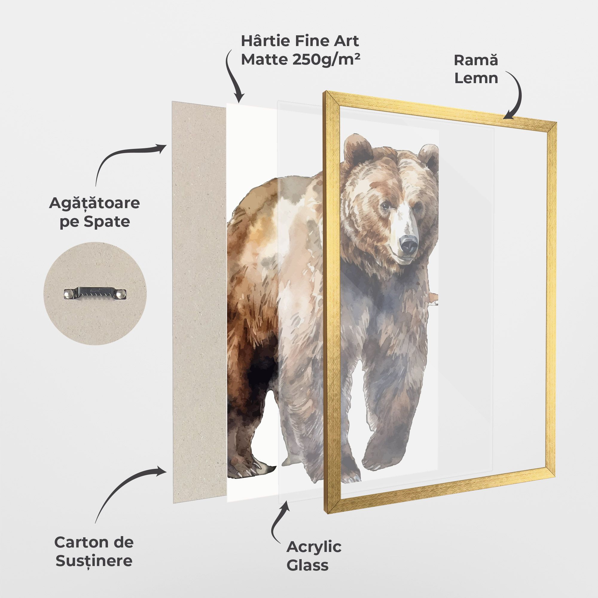 Watercolor Bear Art mockup 1